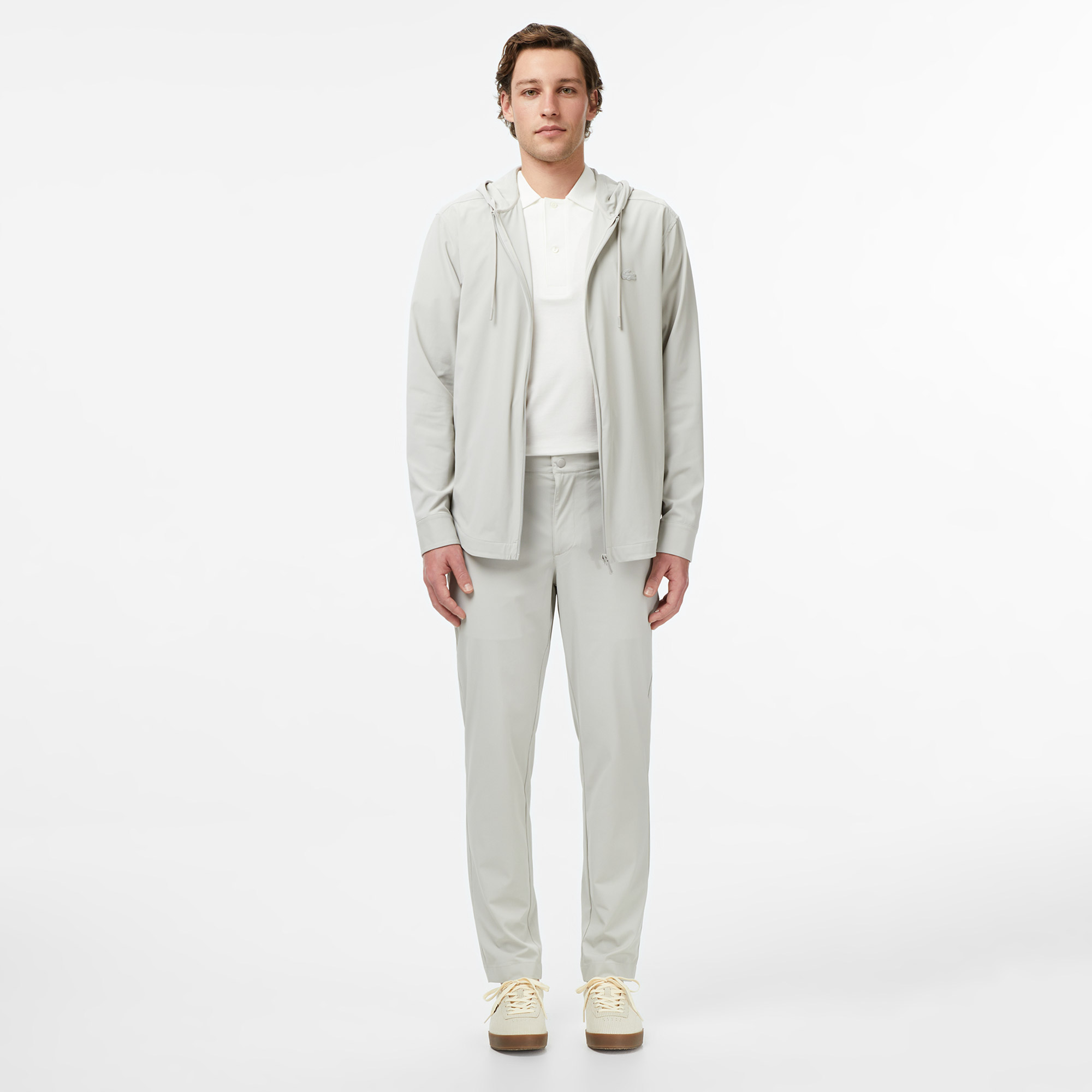 Lacoste Erkek Regular Fit Kapüşonlu Gri Dış Gömlek görsel 5