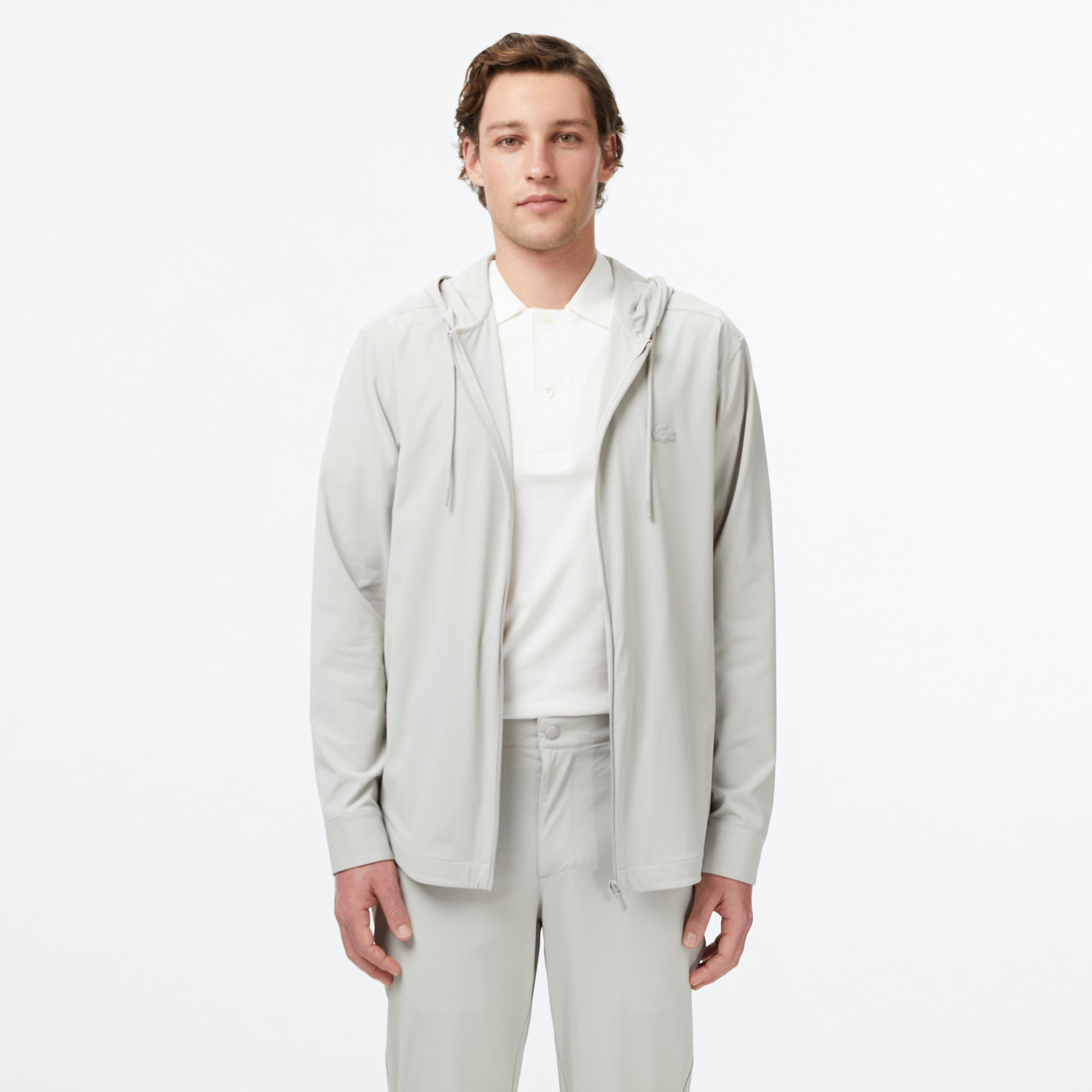 Lacoste Erkek Regular Fit Kapüşonlu Gri Dış Gömlek