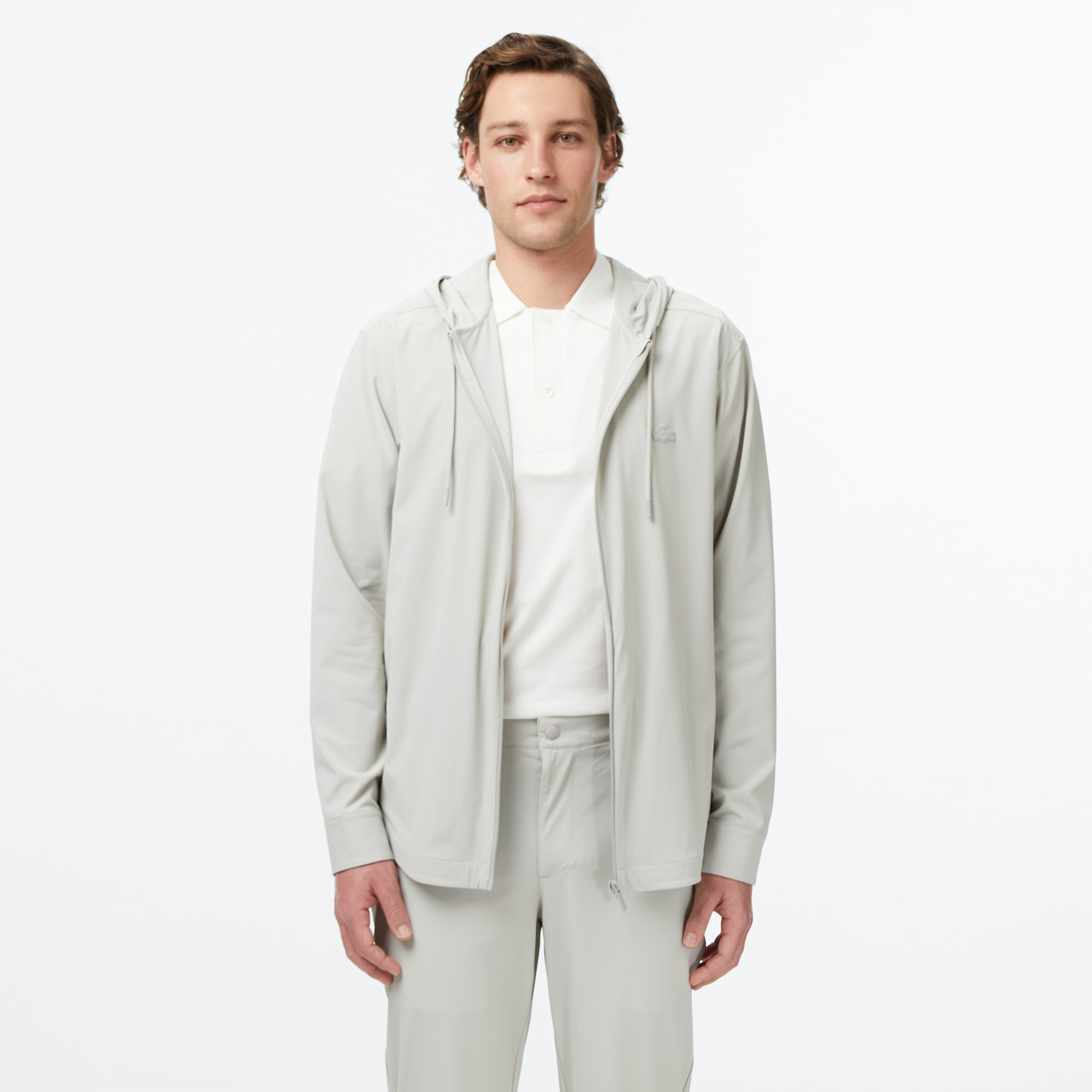 Erkek Regular Fit Kapüşonlu Gri Gömlek