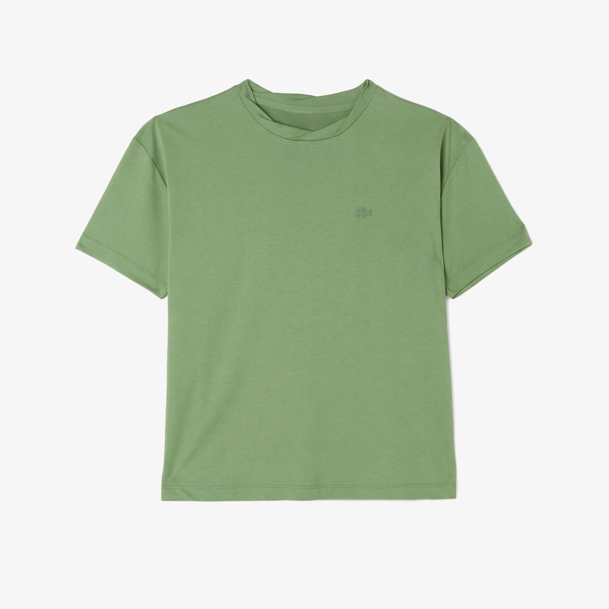 Kadın Relaxed Fit Bisiklet Yaka Yeşil T-Shirt