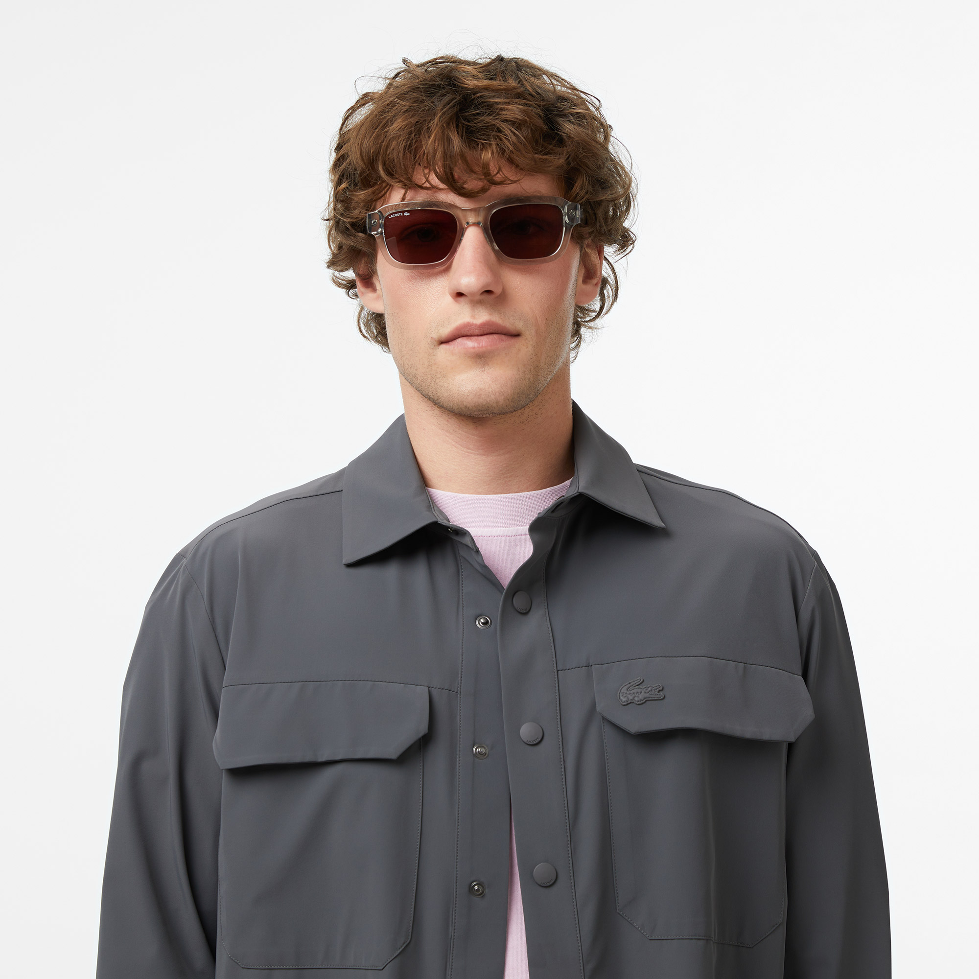 Lacoste Erkek Regular Fit Koyu Gri Dış Gömlek görsel 6