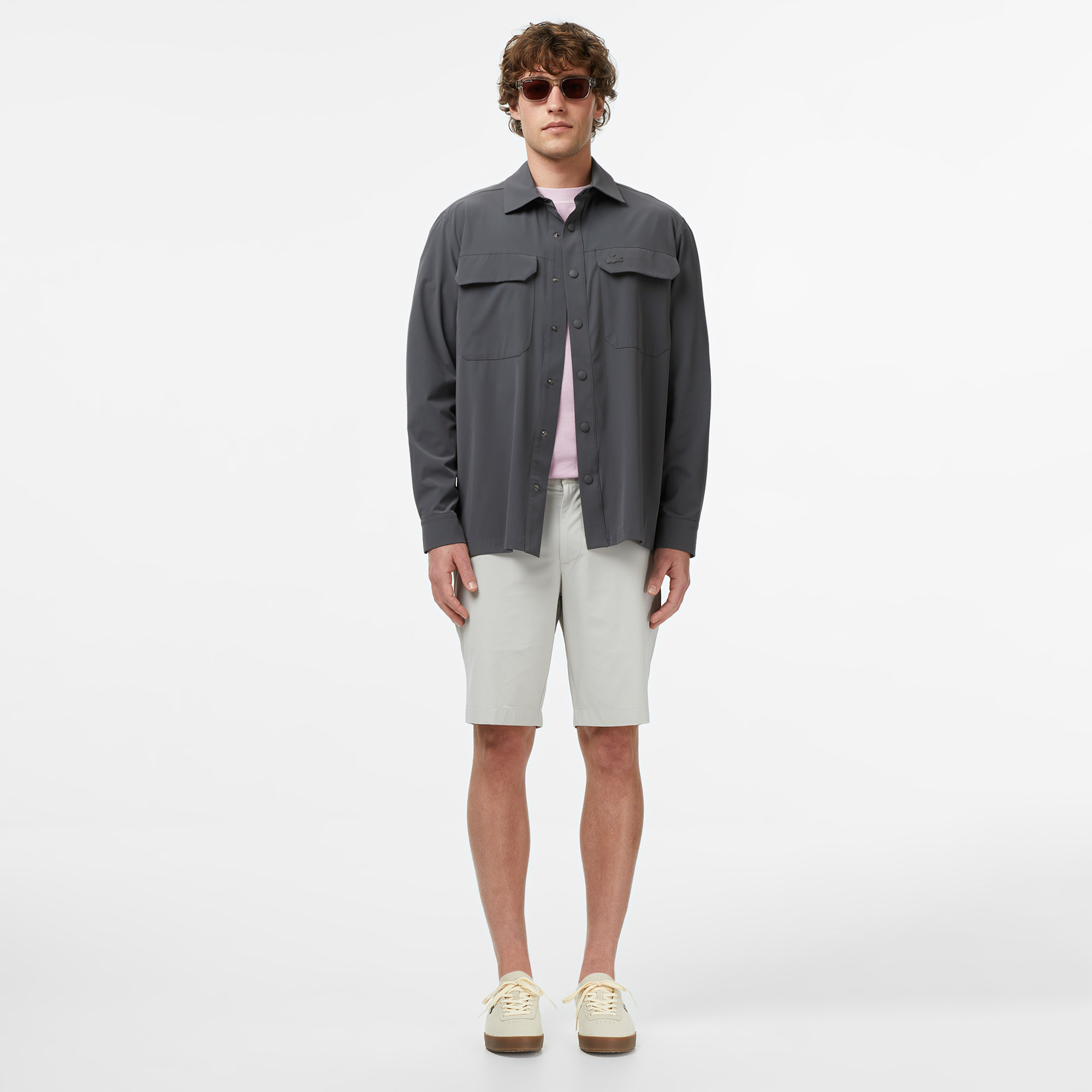 Lacoste Erkek Regular Fit Koyu Gri Dış Gömlek görsel 5