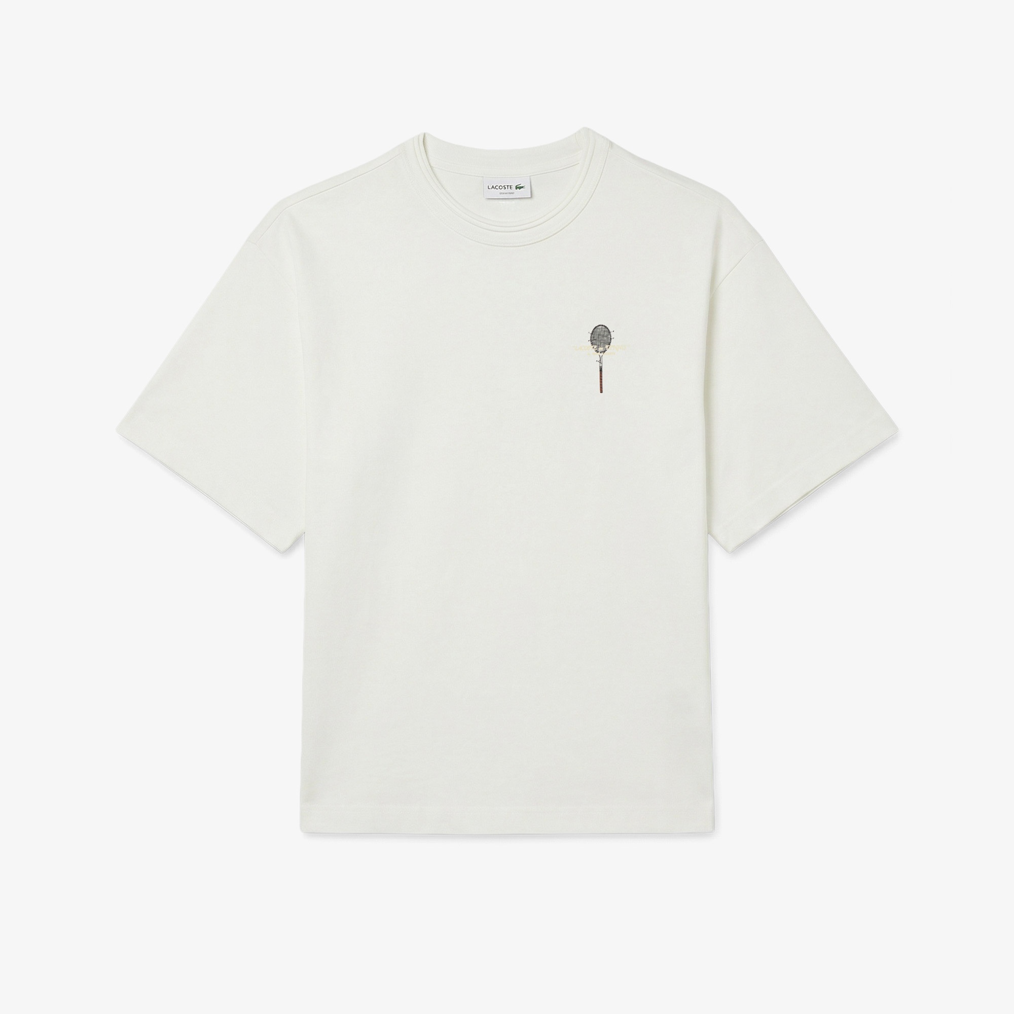 Erkek Loose Fit Bisiklet Yaka Beyaz T-Shirt