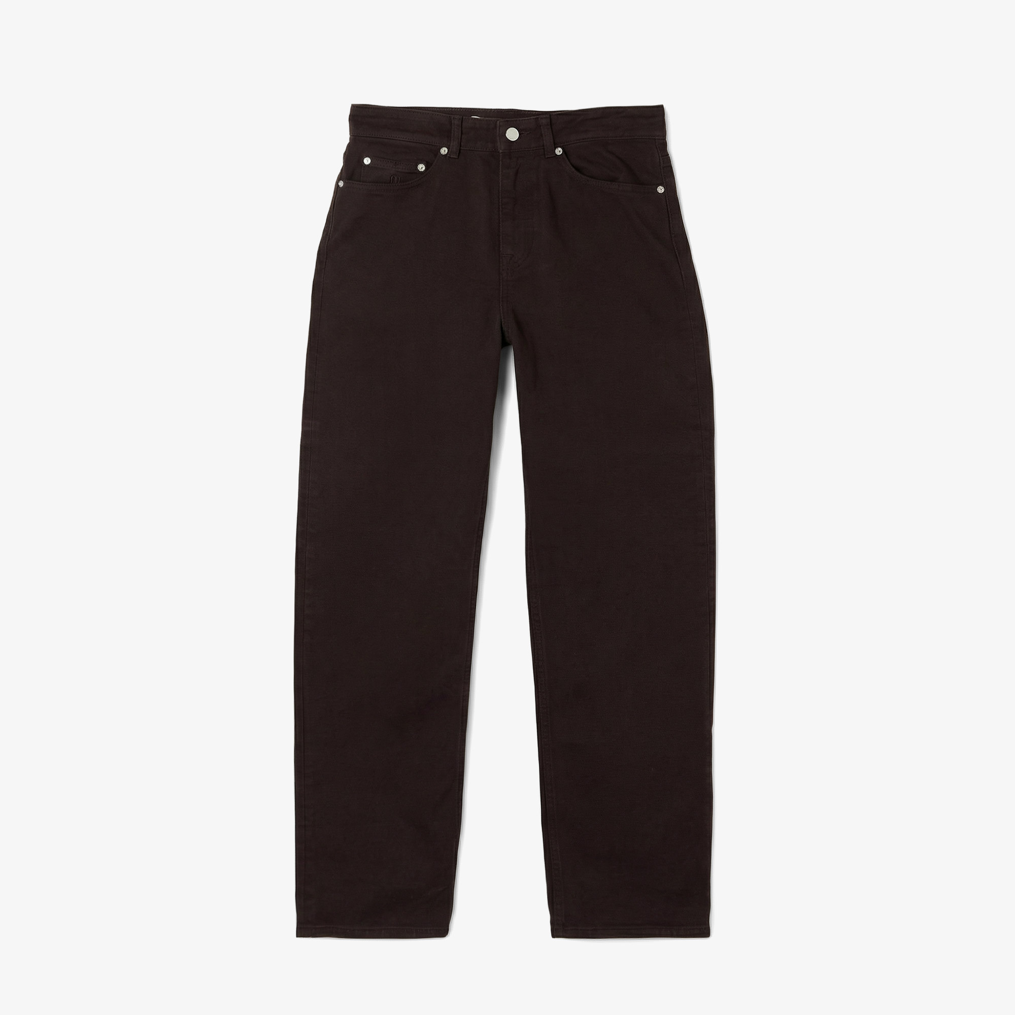 Lacoste Erkek Straight Fit Koyu Kahverengi Jean Pantolon görsel 5