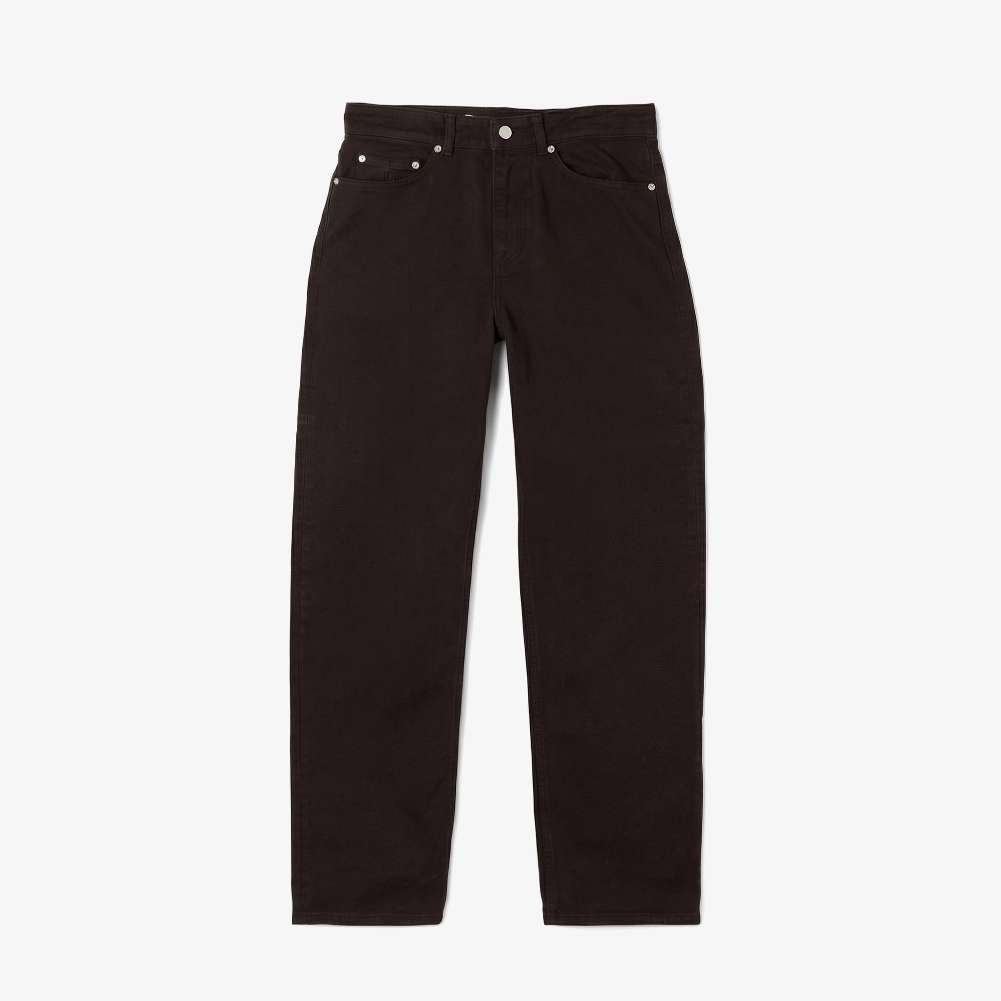 Erkek Straight Fit Koyu Kahverengi Jean Pantolon