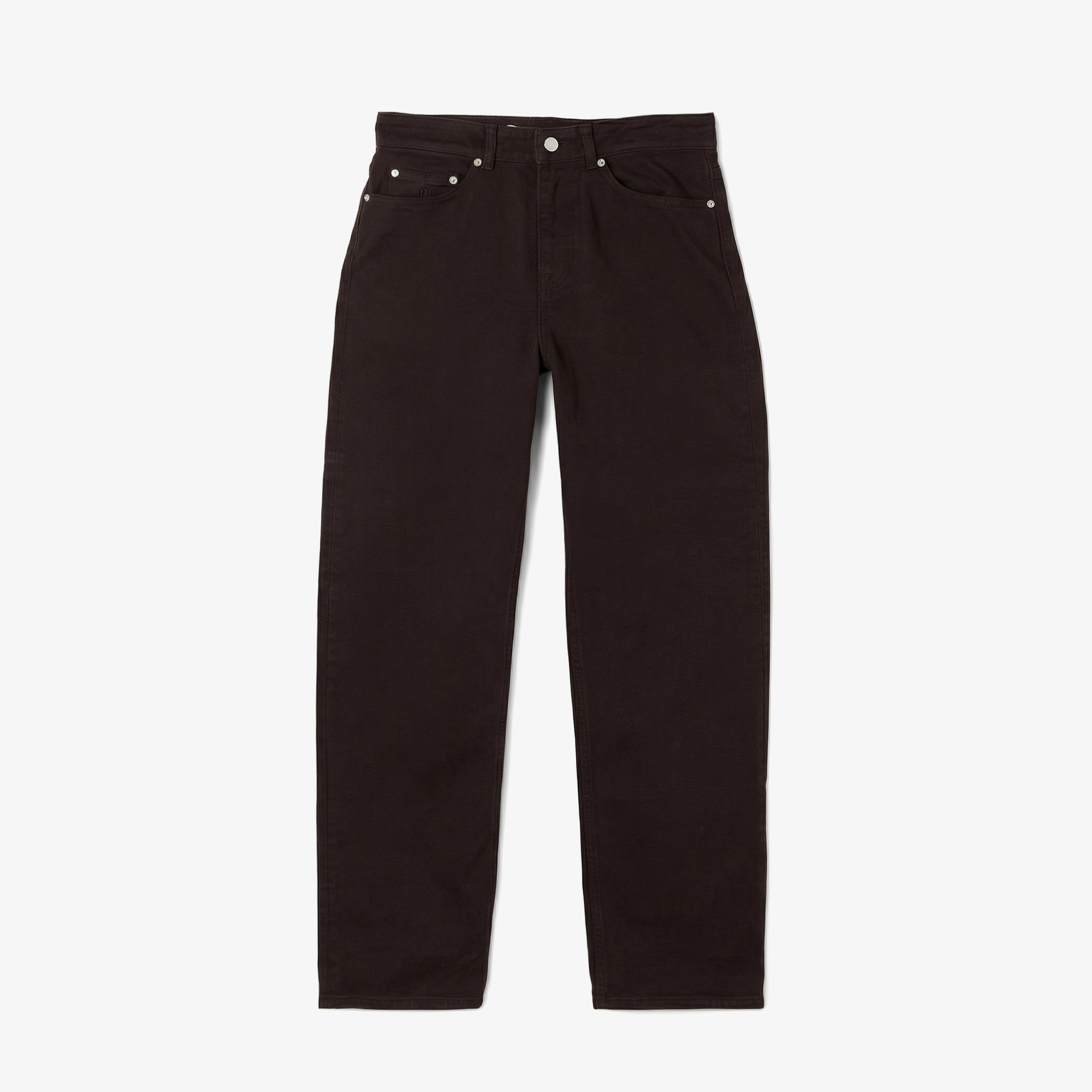 Erkek Straight Fit Koyu Kahverengi Jean Pantolon