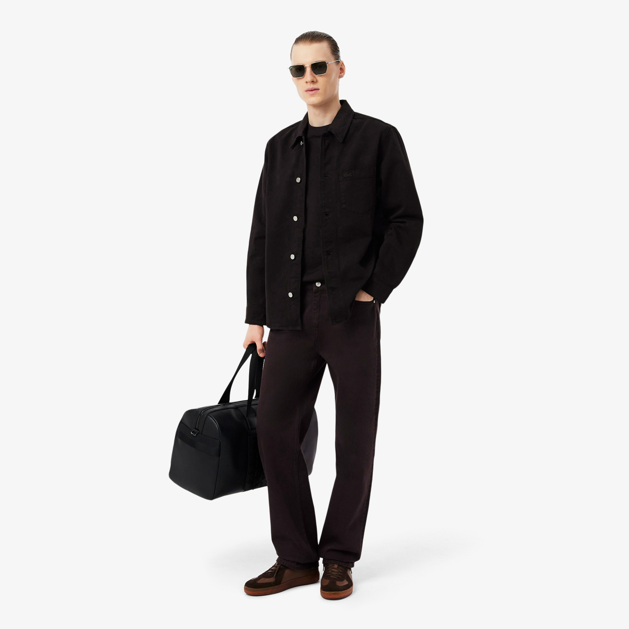 Lacoste Erkek Straight Fit Koyu Kahverengi Jean Pantolon görsel 4
