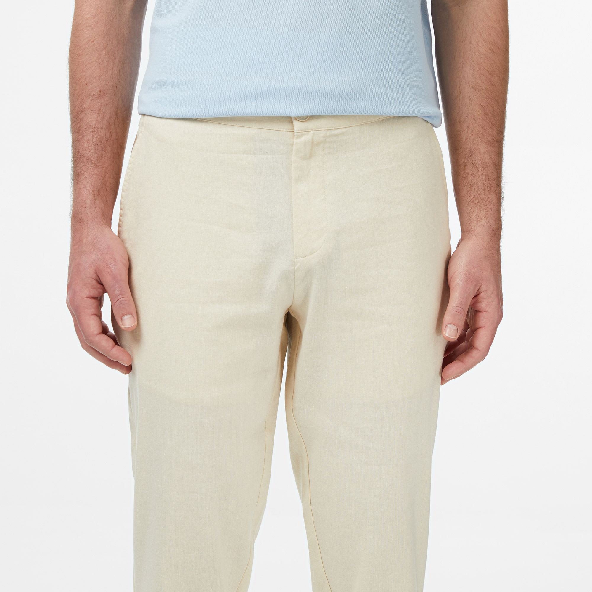 Lacoste Erkek Tapered Fit Krem Chino Pantolon görsel 7
