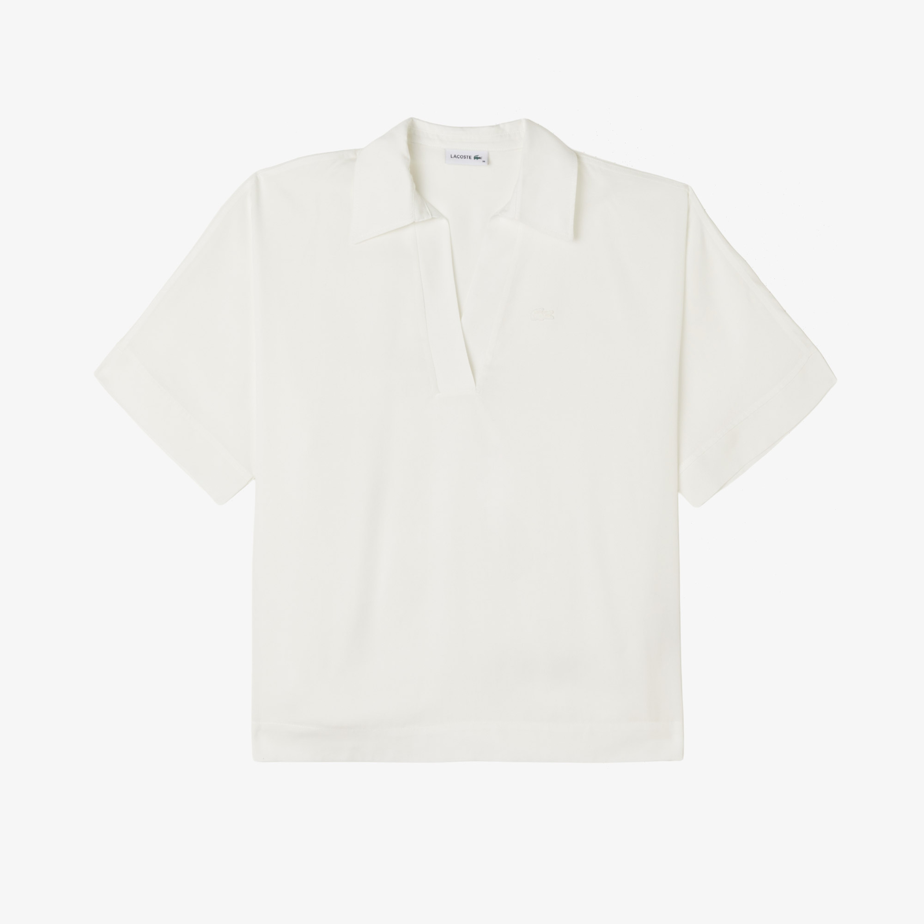 Kadın Regular Fit Kısa Kollu Polo Yaka Beyaz Bluz