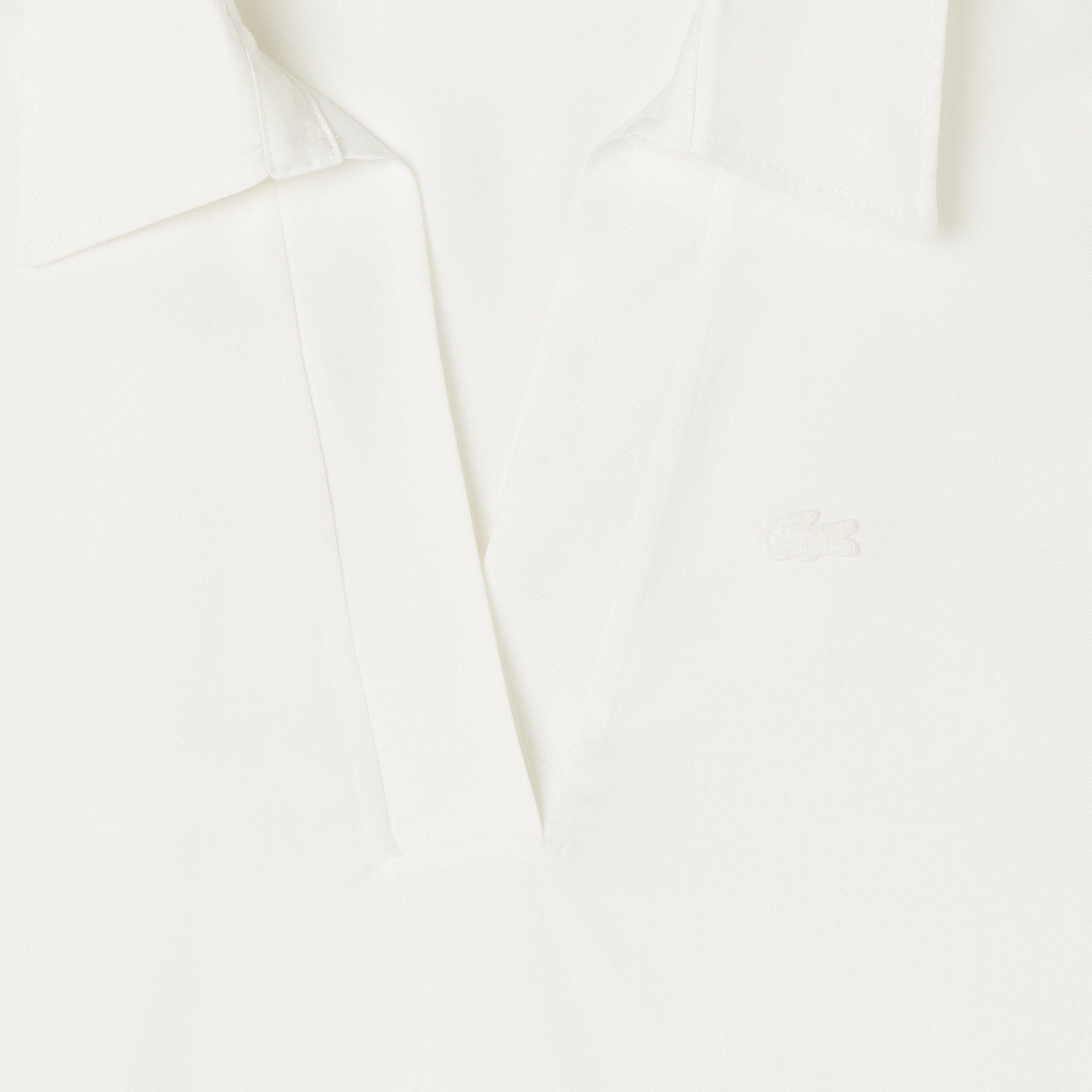 Kadın Regular Fit Kısa Kollu Polo Yaka Beyaz Bluz