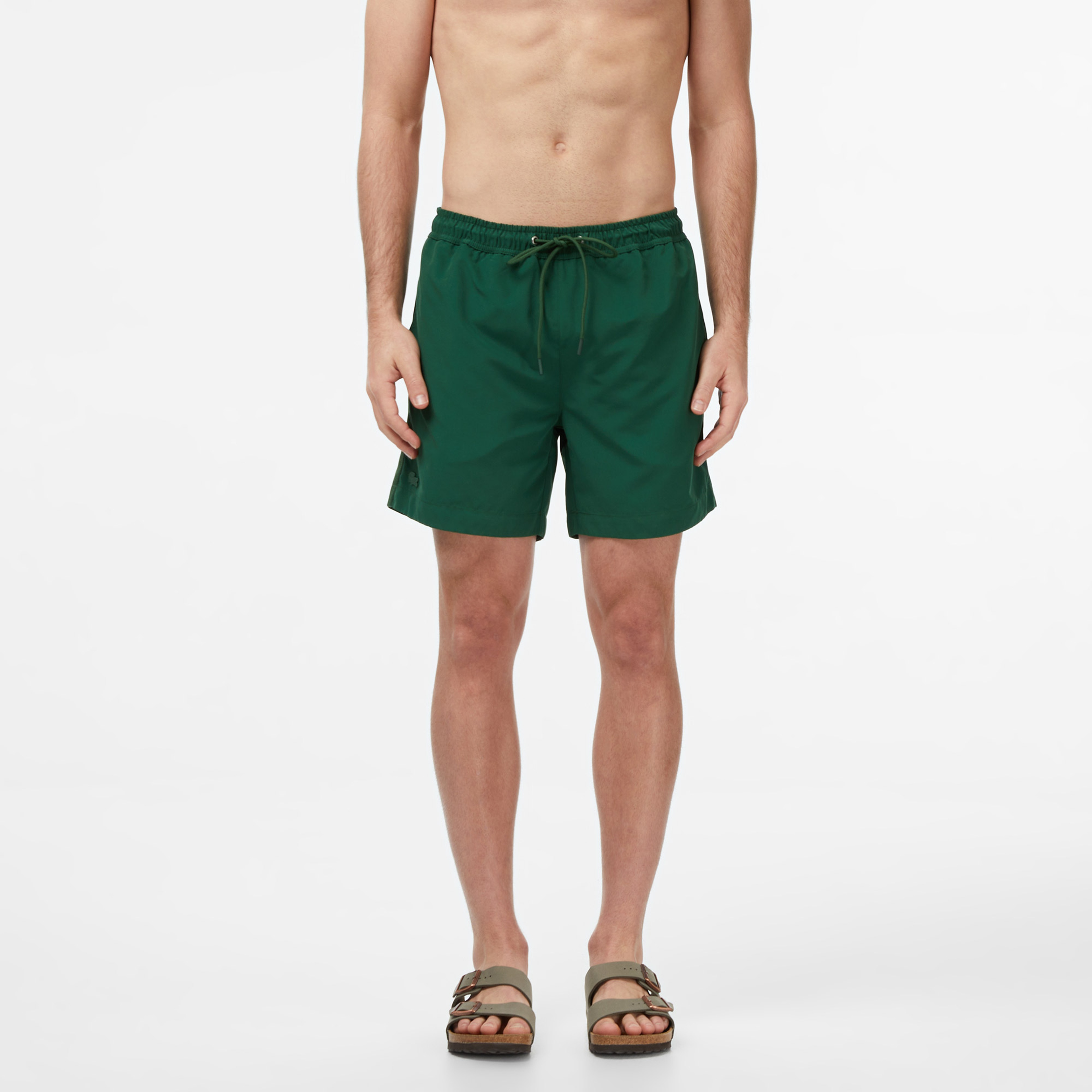 Erkek Regular Fit Koyu Yeşil Deniz Şortu