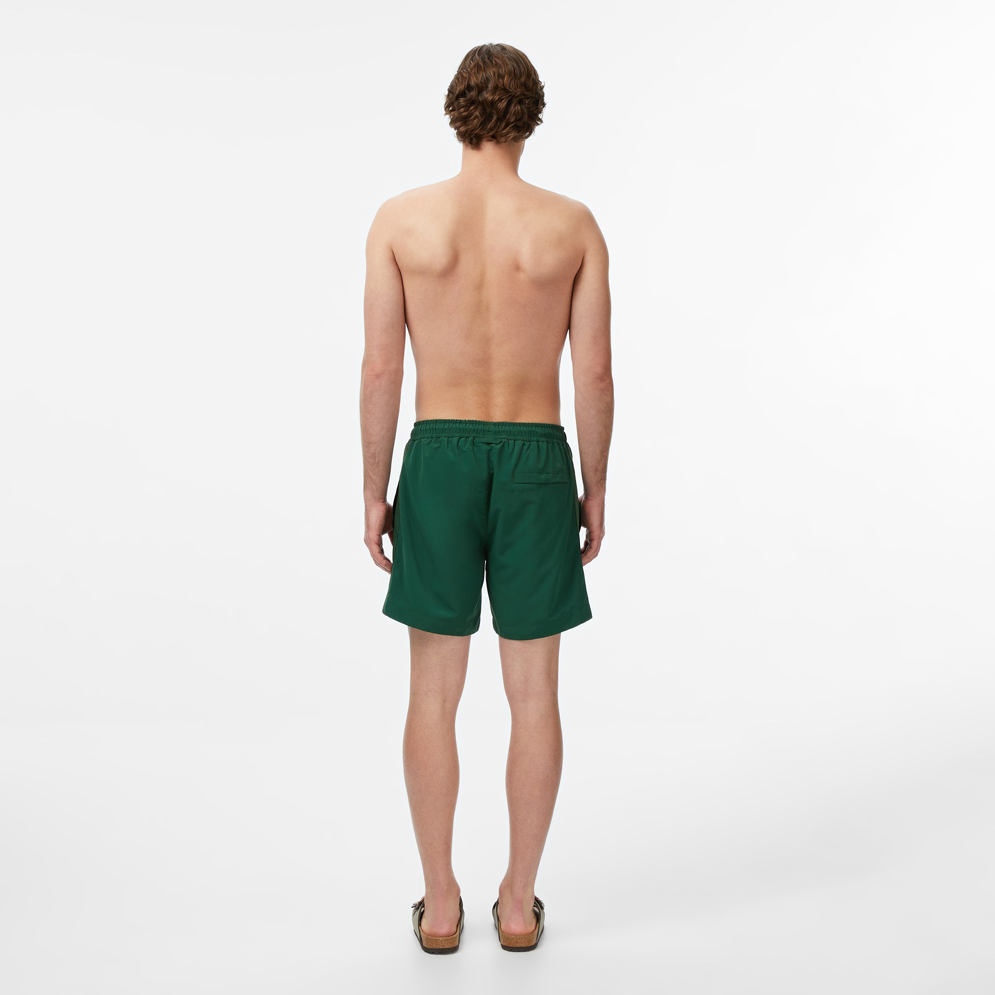 Erkek Regular Fit Koyu Yeşil Deniz Şortu