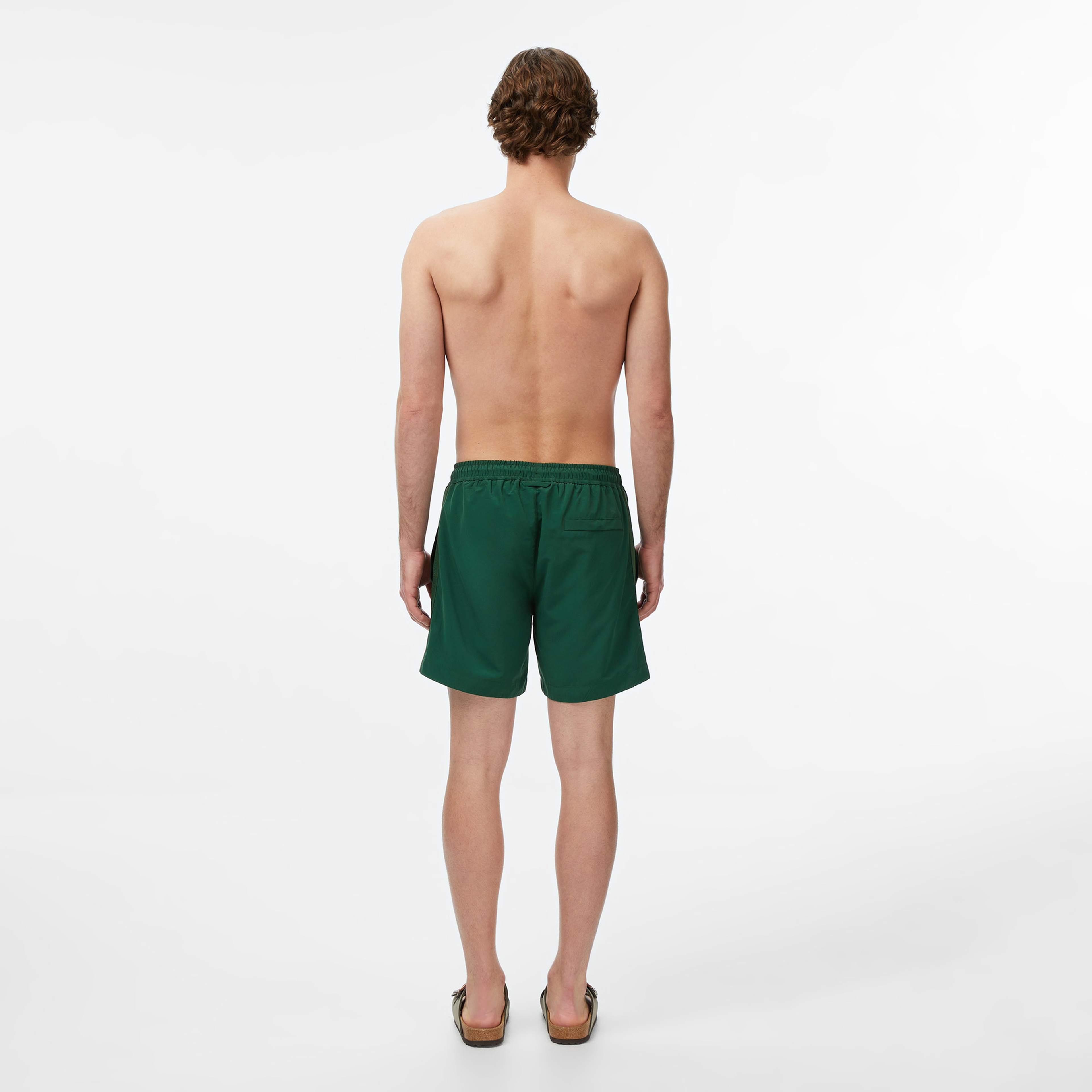 Erkek Regular Fit Koyu Yeşil Deniz Şortu