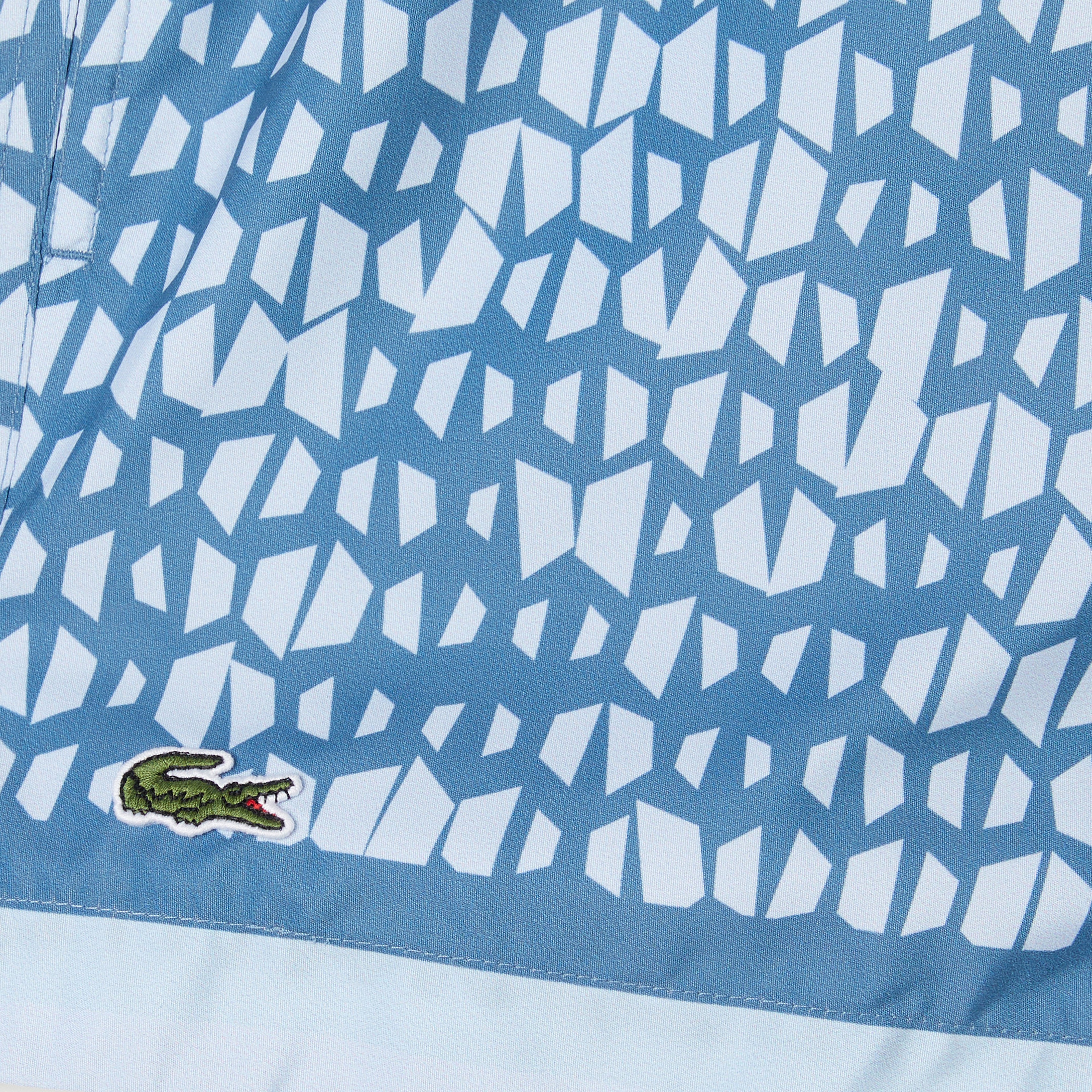 Erkek Regular Fit Desenli Mavi Deniz Şortu