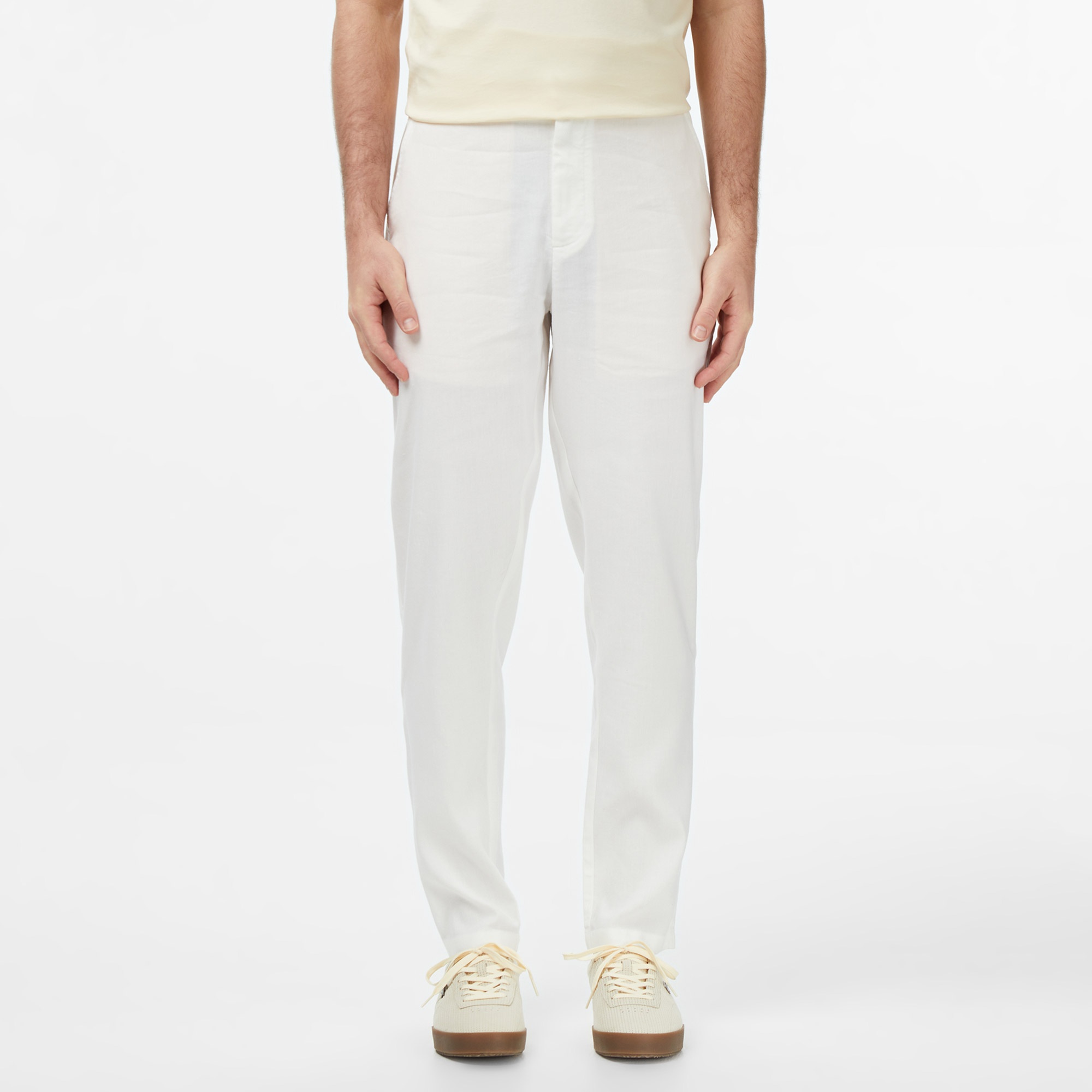 Erkek Tapered Fit Krem Pantolon