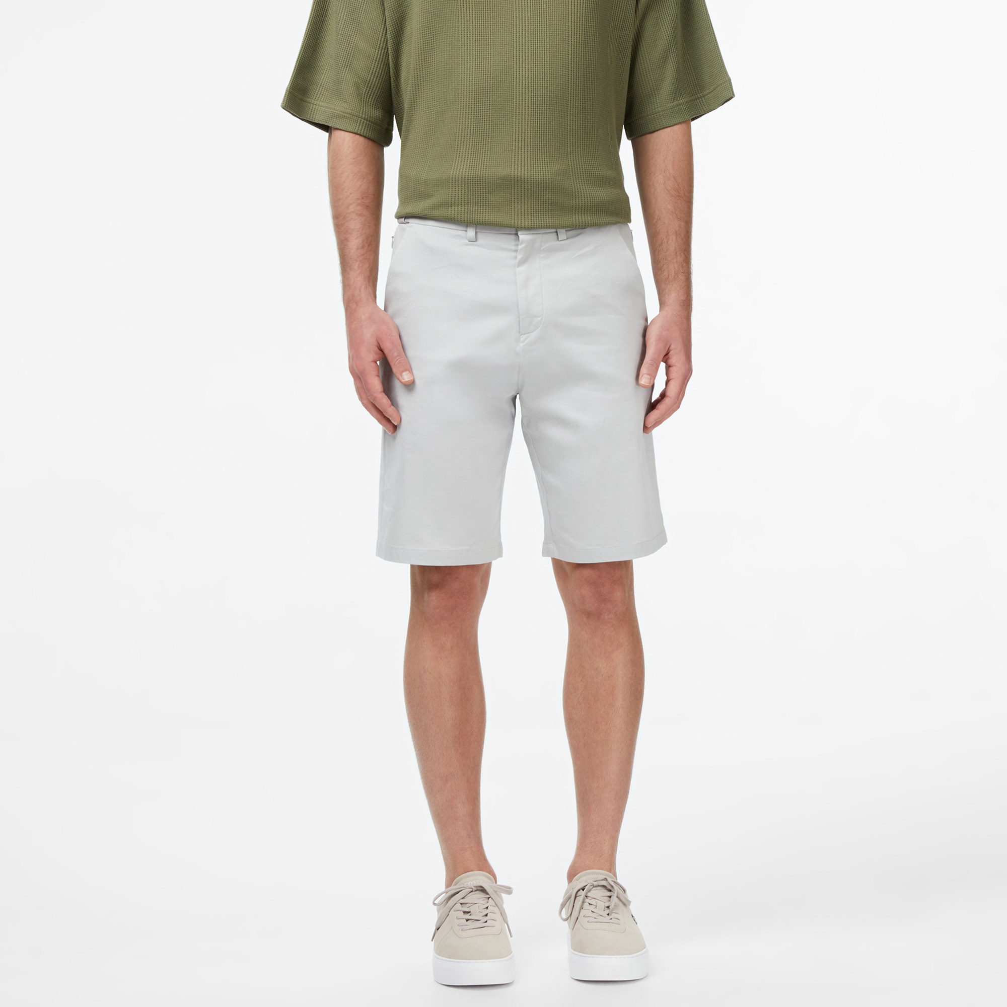 Erkek Regular Fit Gri Bermuda Şort