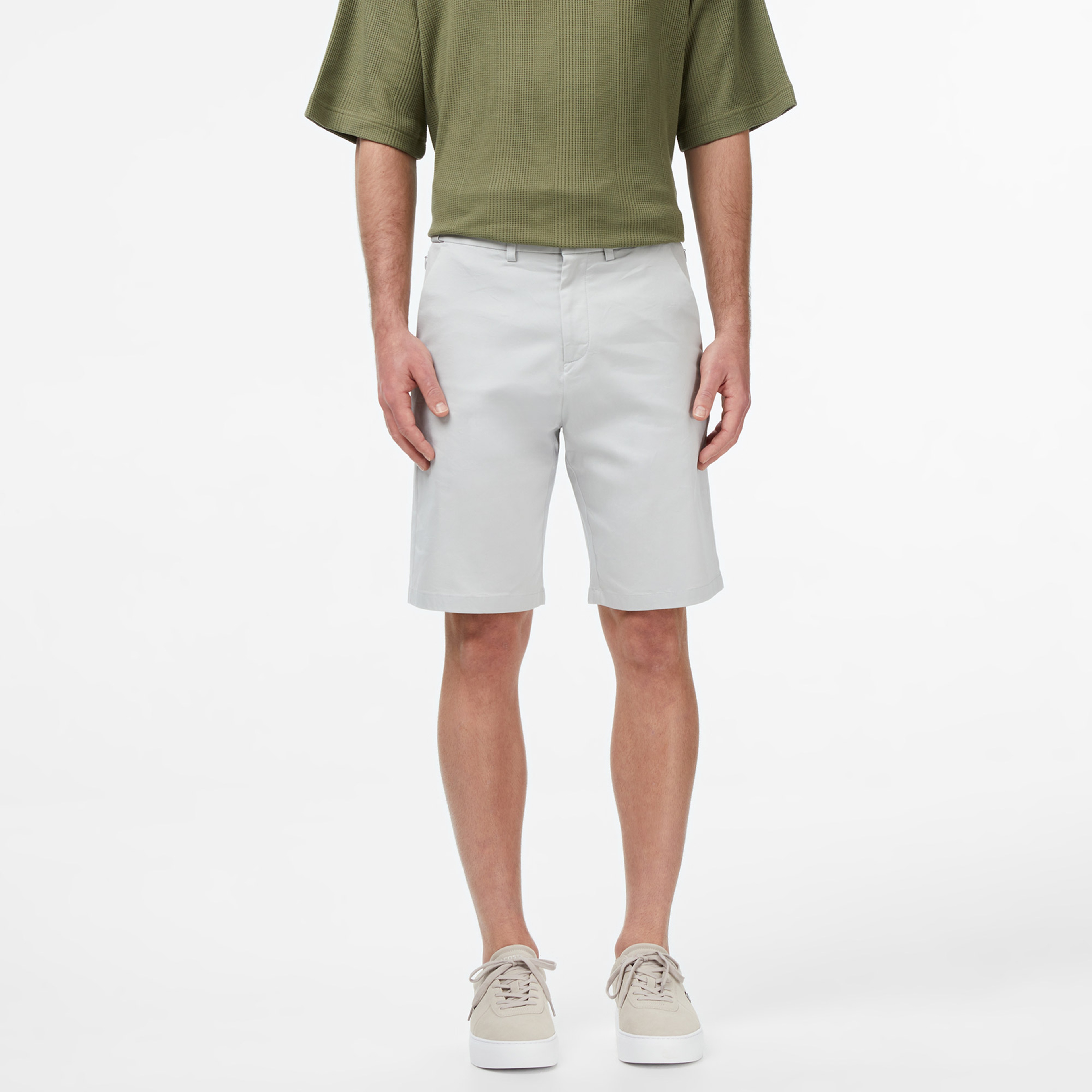 Erkek Regular Fit Gri Bermuda Şort