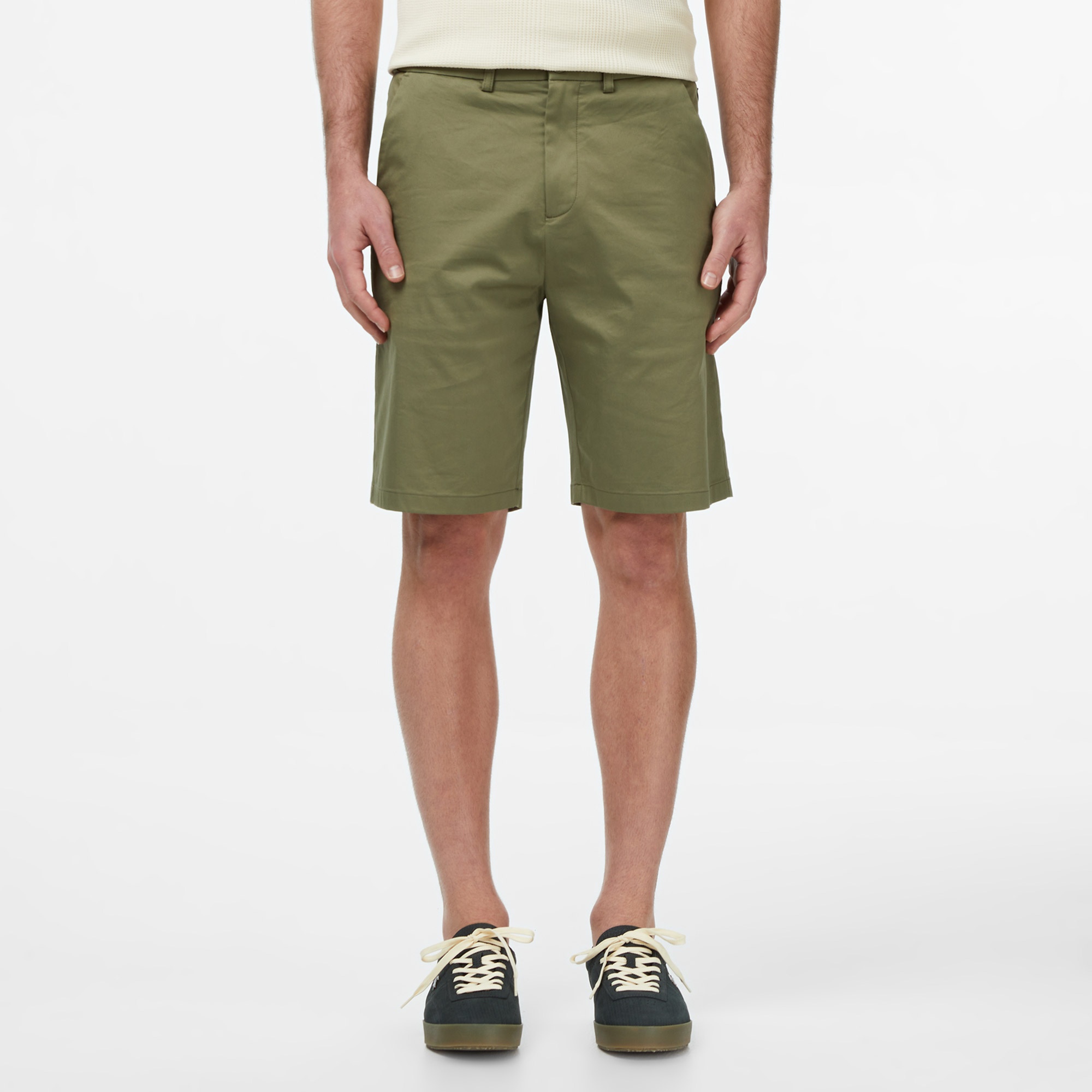 Erkek Regular Fit Haki Bermuda Şort