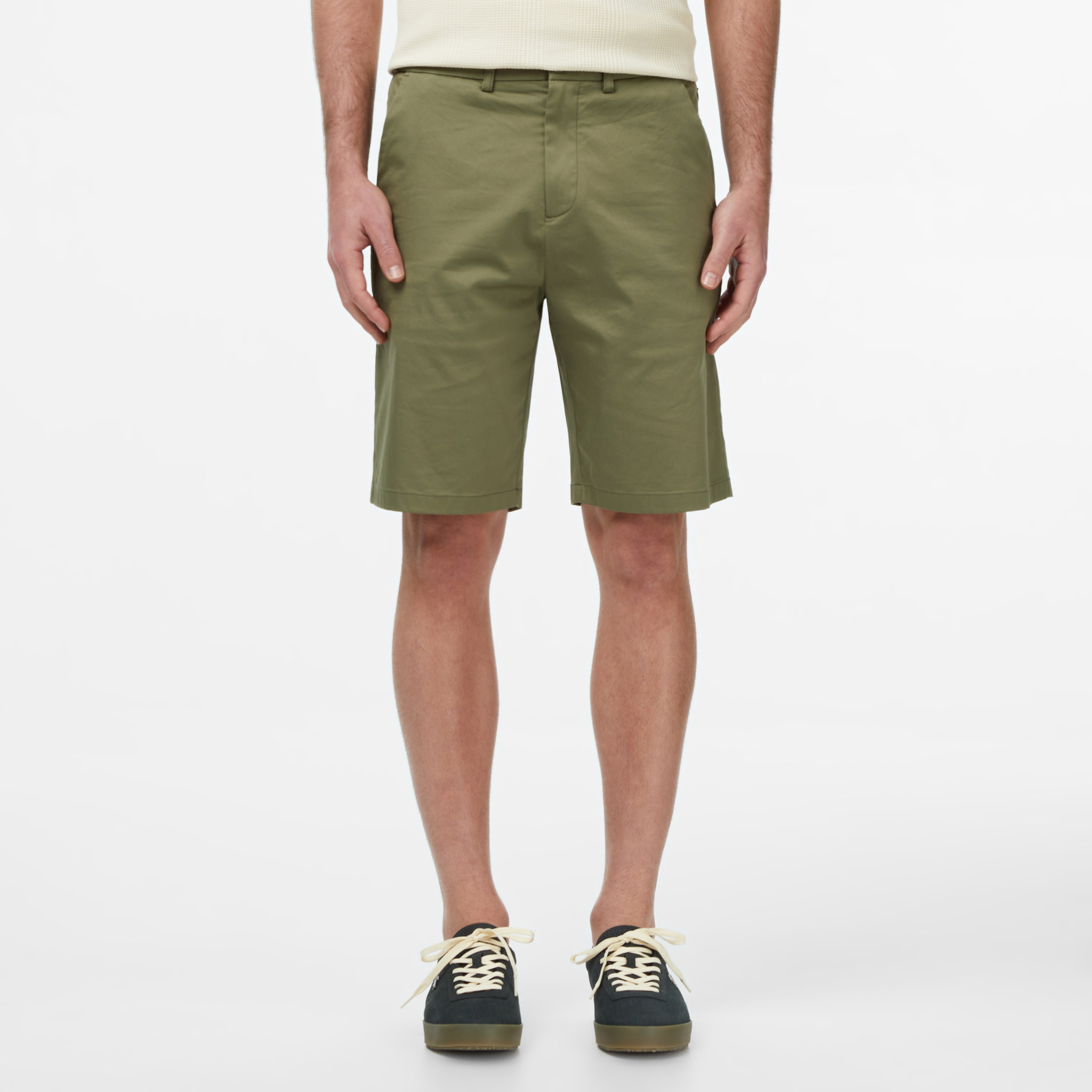 Erkek Regular Fit Haki Bermuda Şort