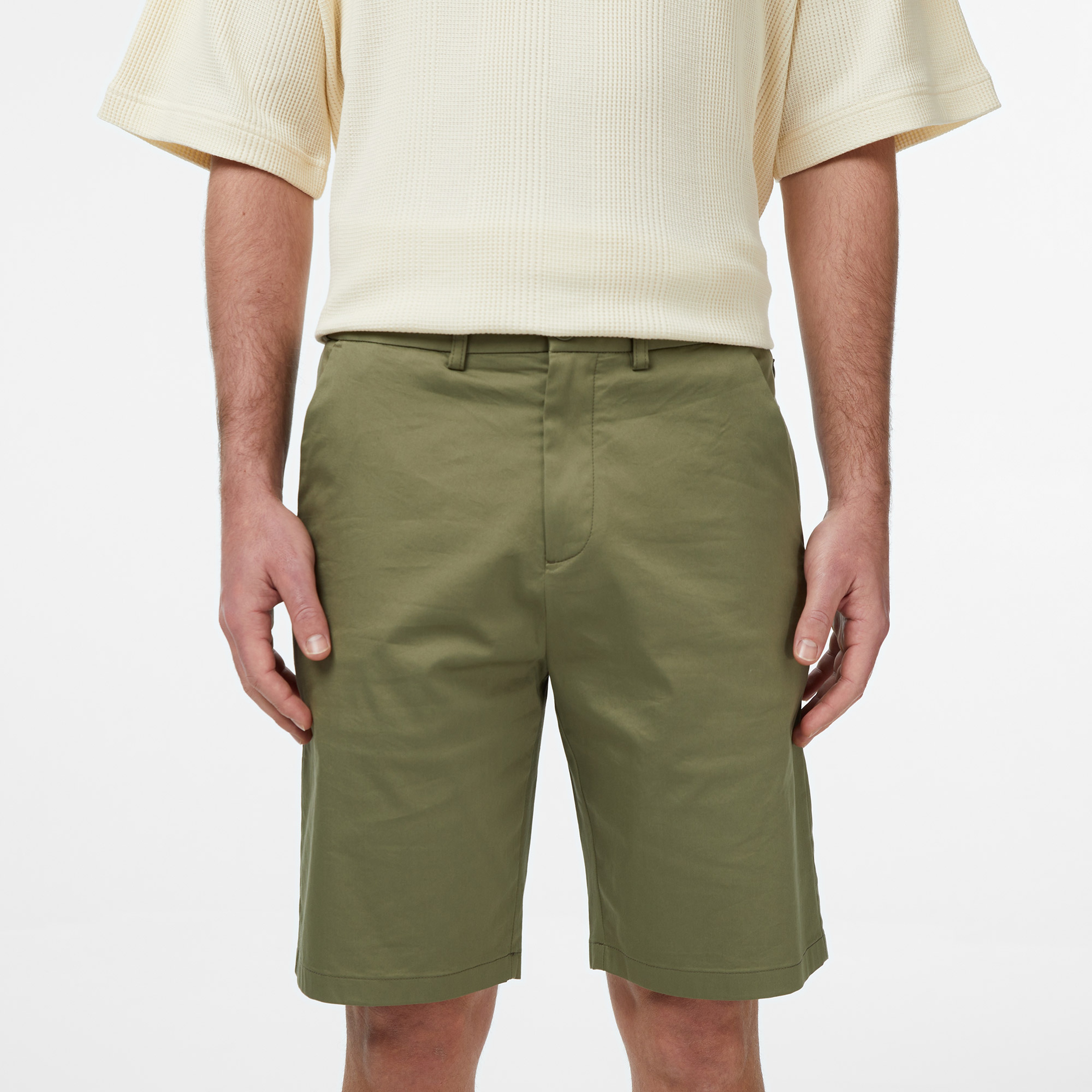 Erkek Regular Fit Haki Bermuda Şort