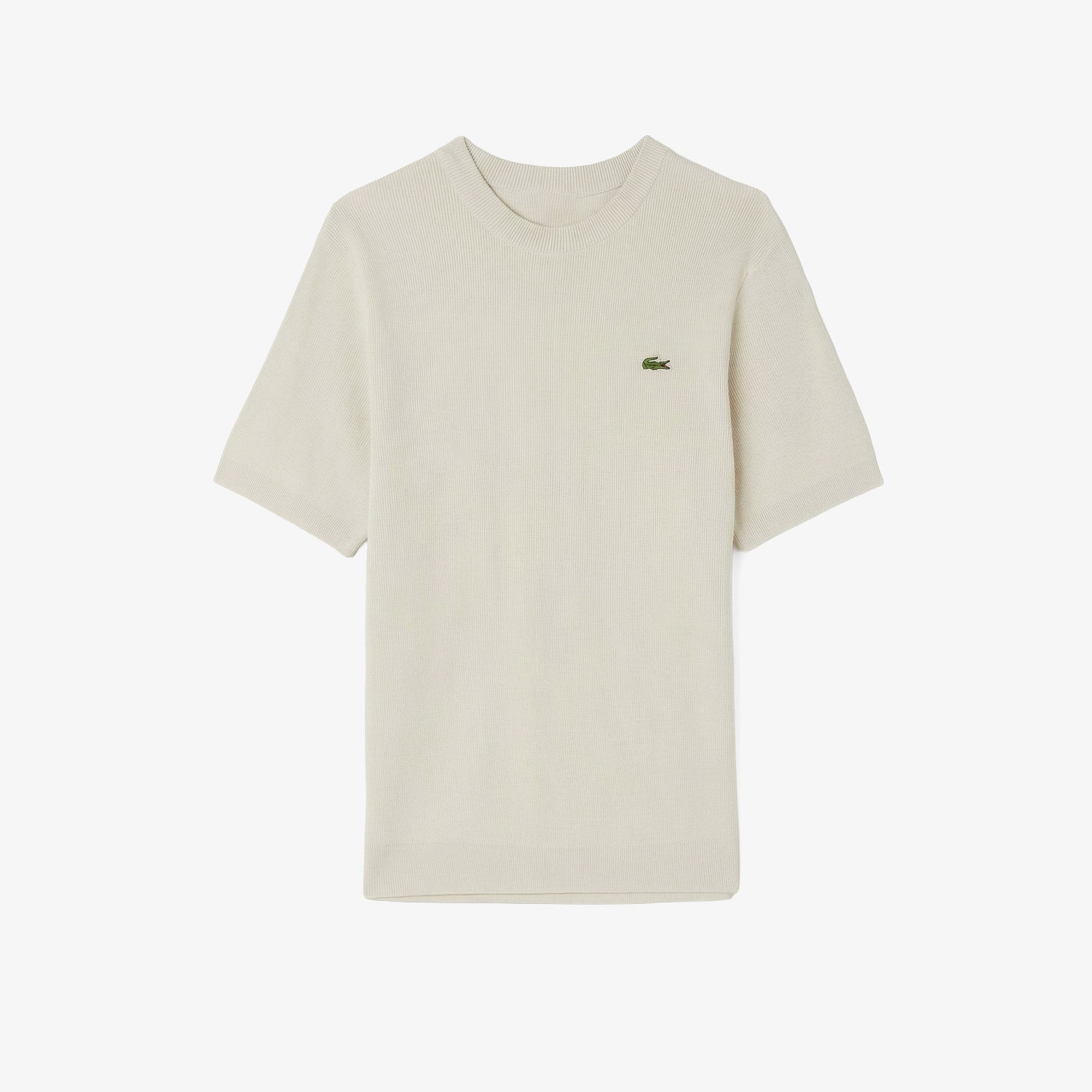 Erkek Classic Fit Kısa Kollu Bisiklet Yaka Bej Triko