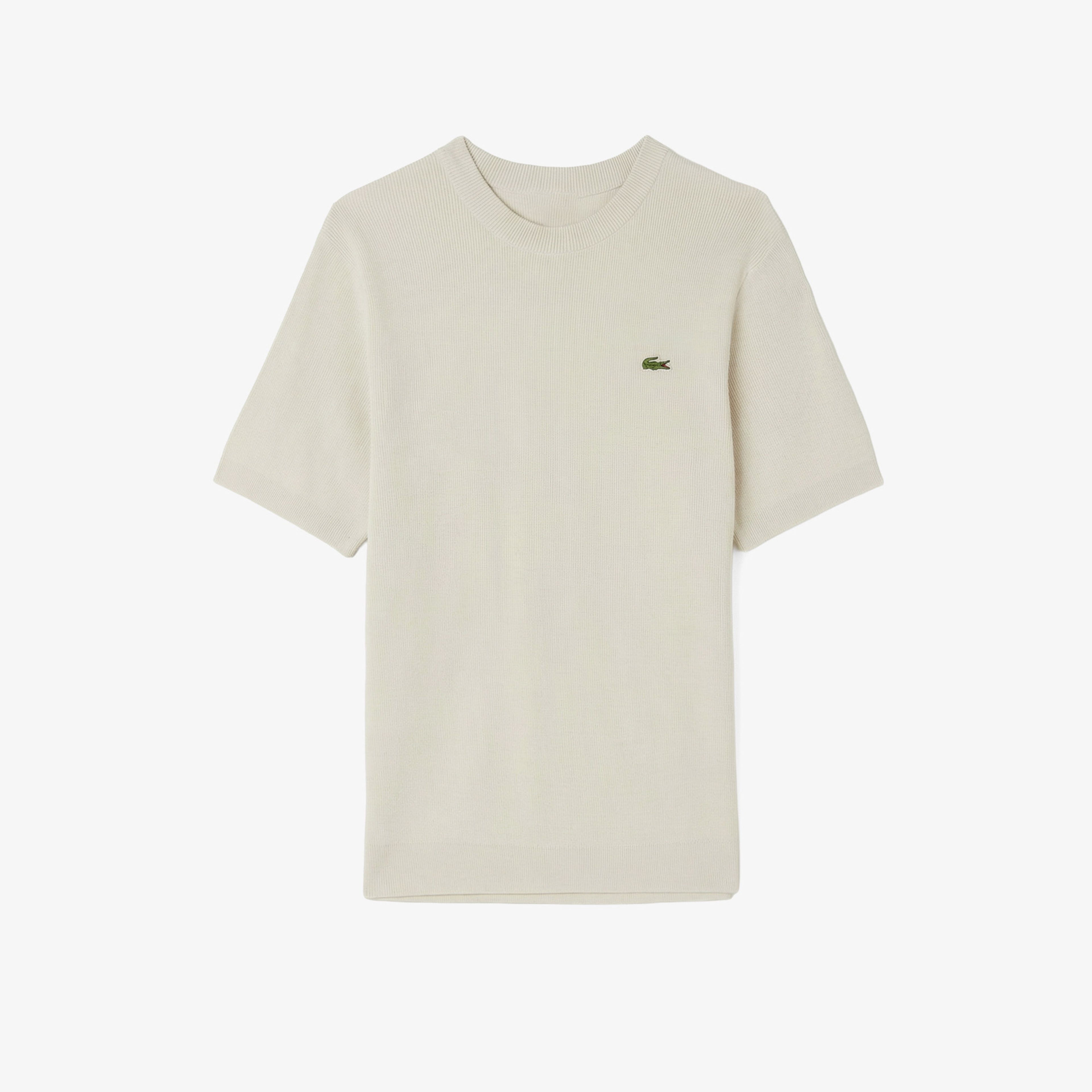 Erkek Classic Fit Kısa Kollu Bisiklet Yaka Bej Triko