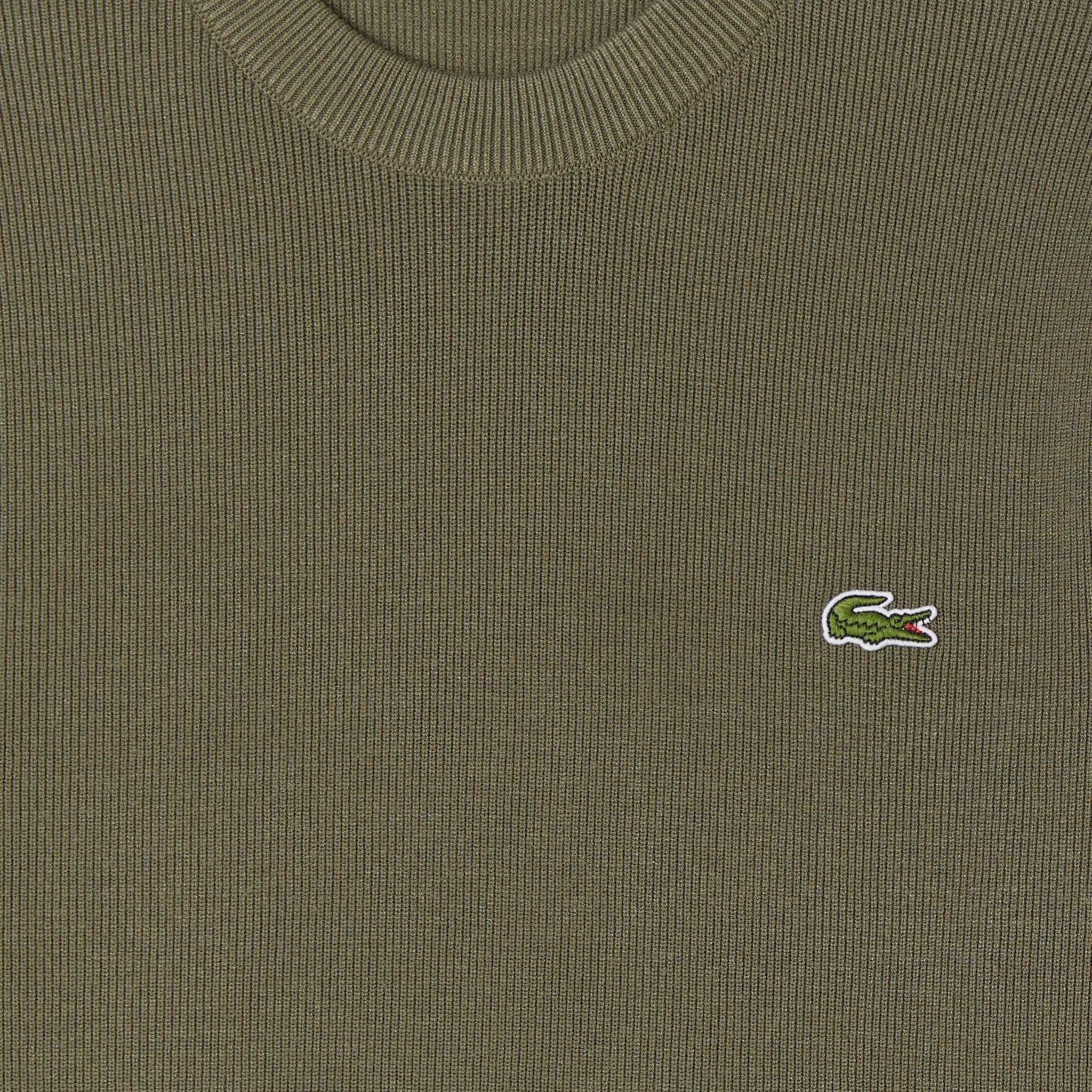 Erkek Classic Fit Kısa Kollu Bisiklet Yaka Haki Triko