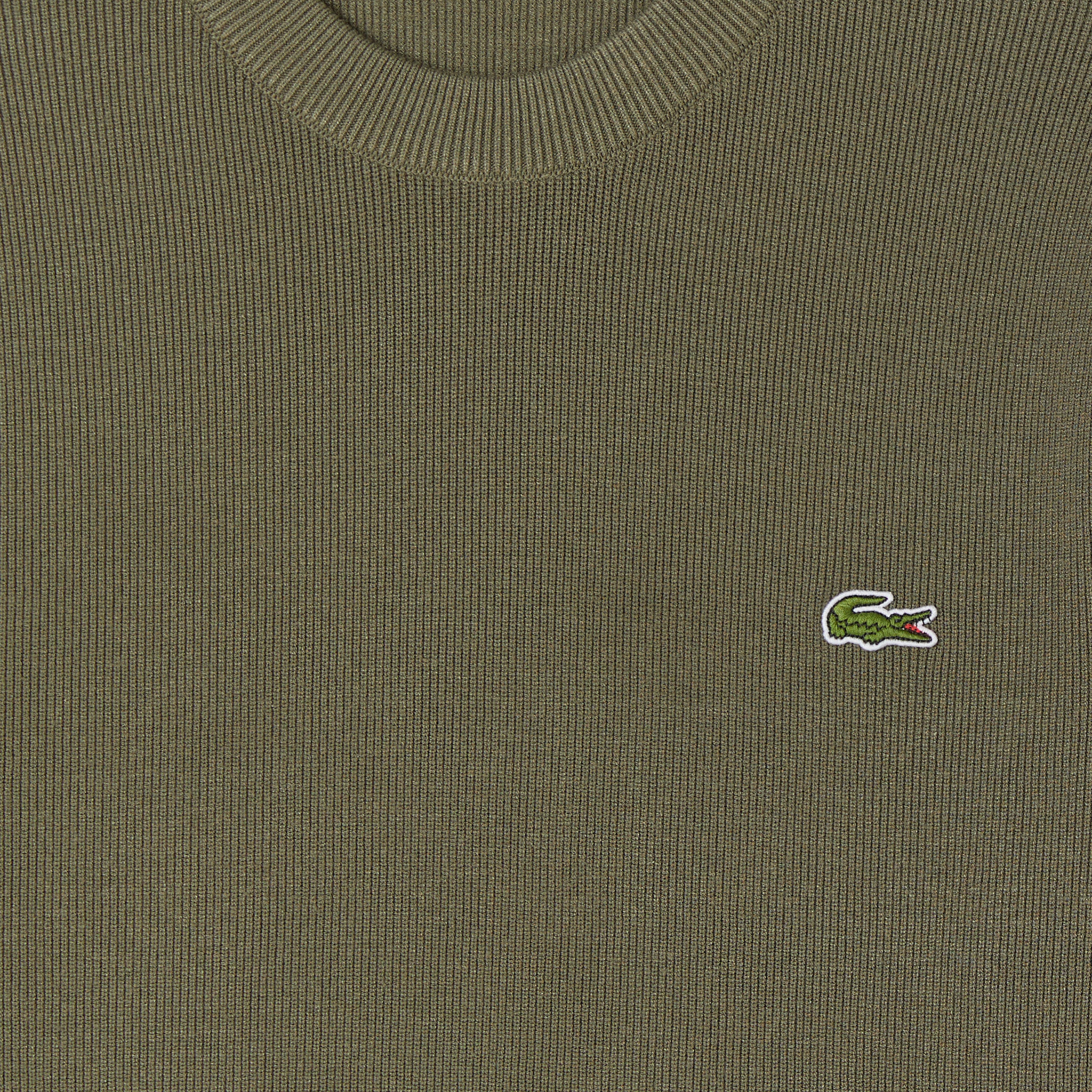 Erkek Classic Fit Kısa Kollu Bisiklet Yaka Haki Triko