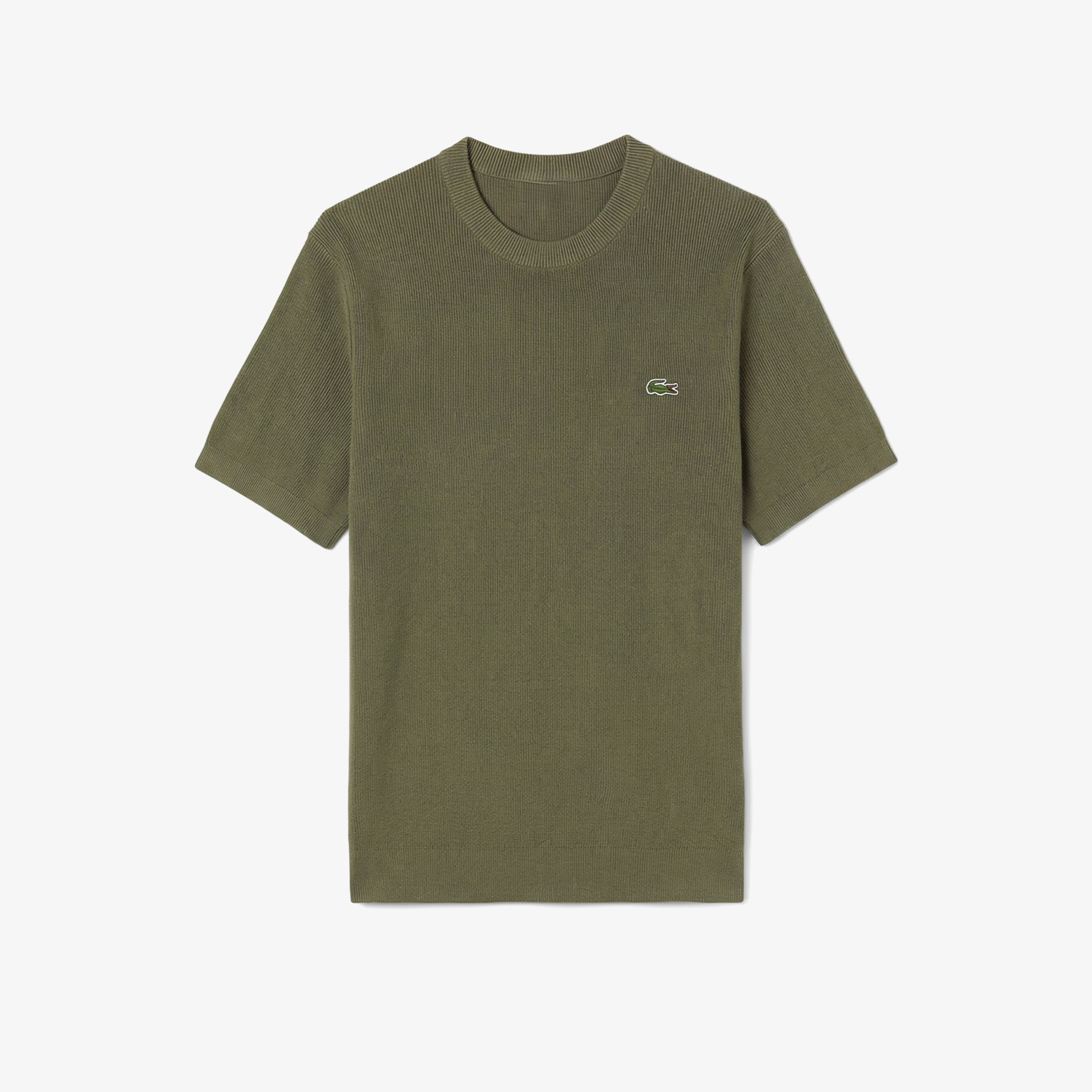 Lacoste Erkek Classic Fit Kısa Kollu Bisiklet Yaka Haki Triko görsel 3