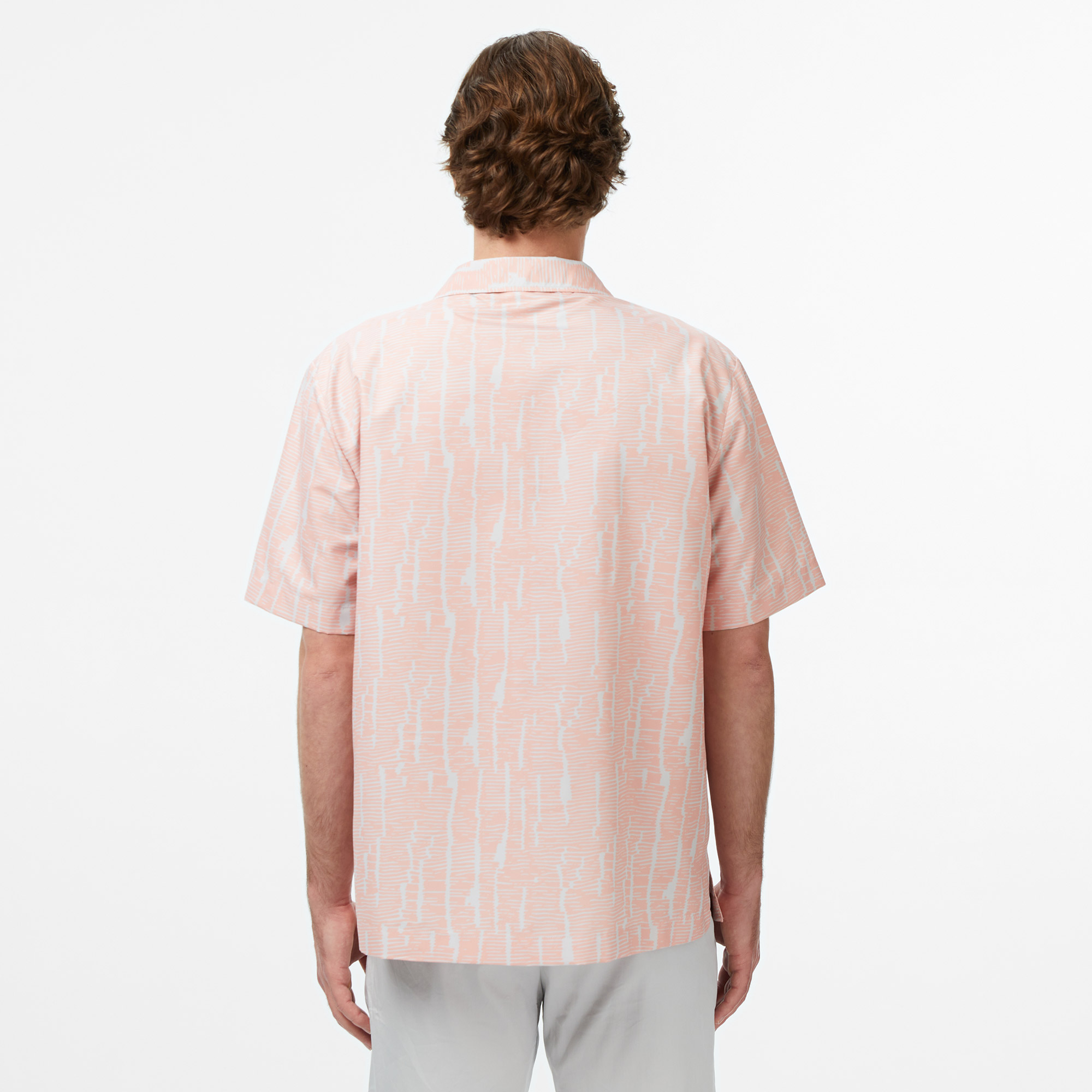 Lacoste Erkek Relaxed Fit Kısa Kollu Desenli Turuncu Gömlek görsel 2