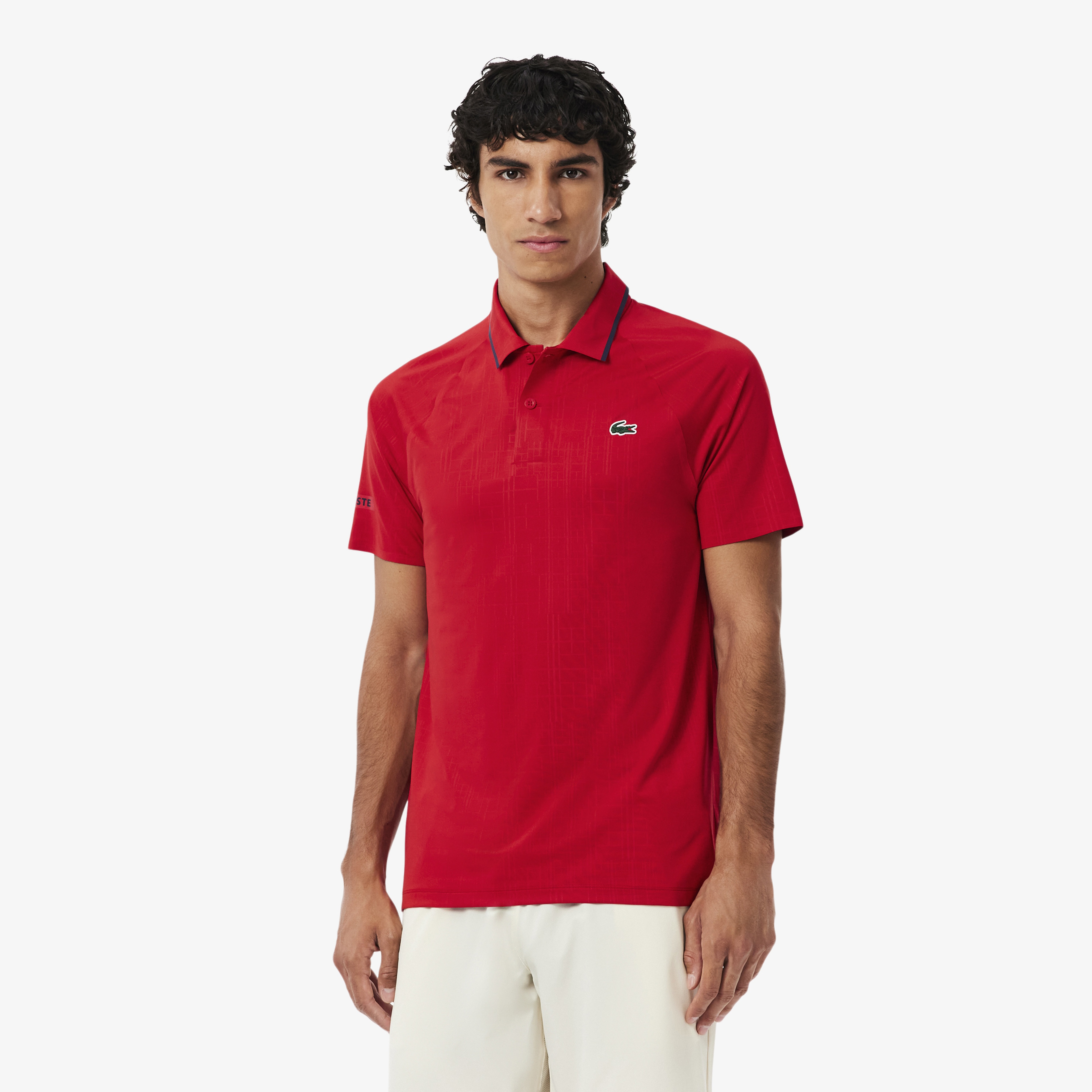 Tennis x Novak Djokovic Erkek Slim Fit  Desenli Kırmızı Polo