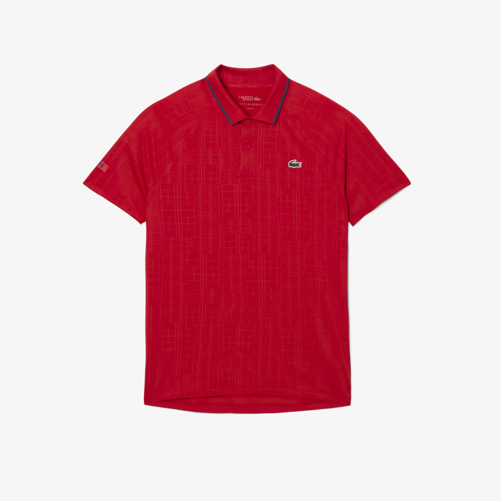 Tennis x Novak Djokovic Erkek Slim Fit  Desenli Kırmızı Polo