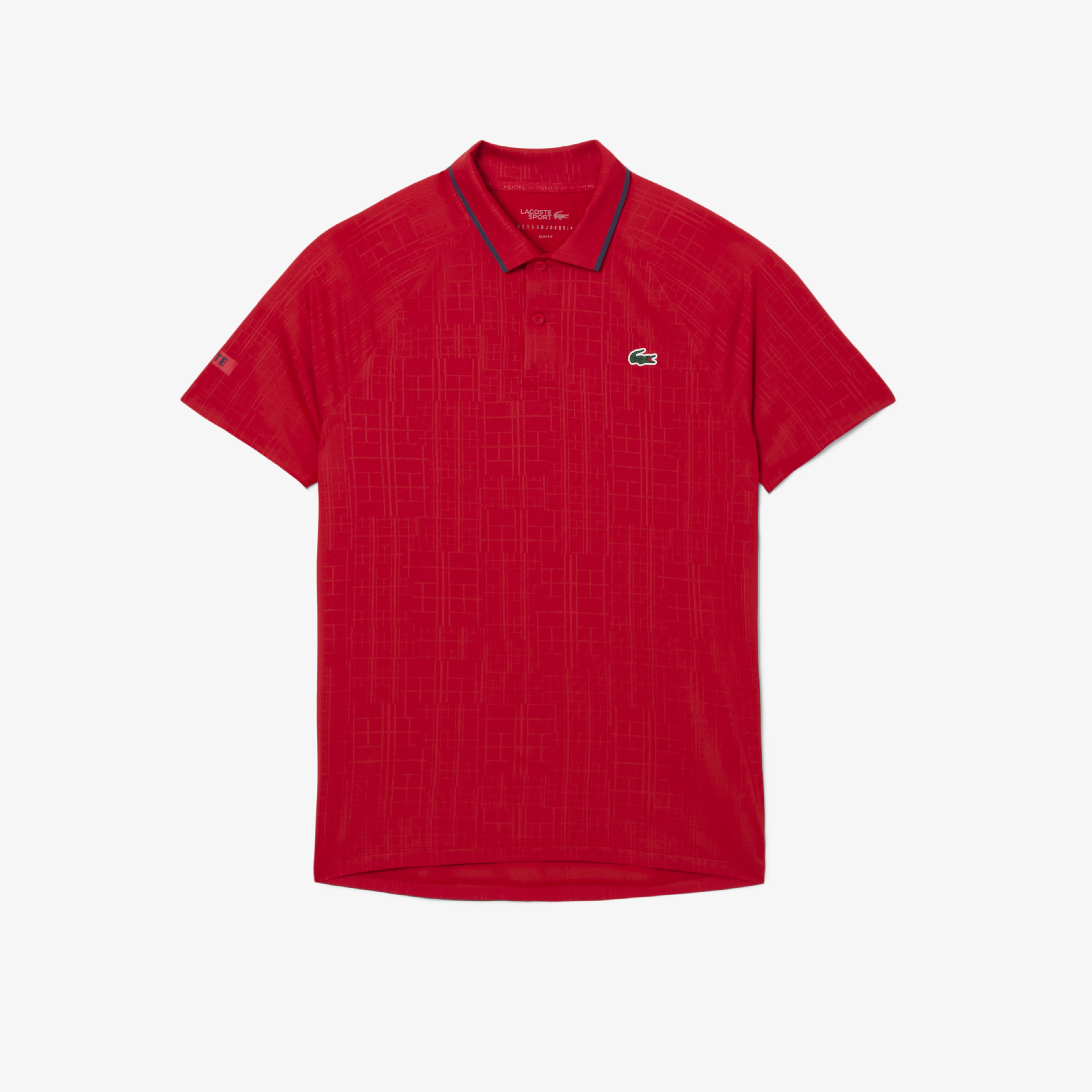 Tennis x Novak Djokovic Erkek Slim Fit  Desenli Kırmızı Polo