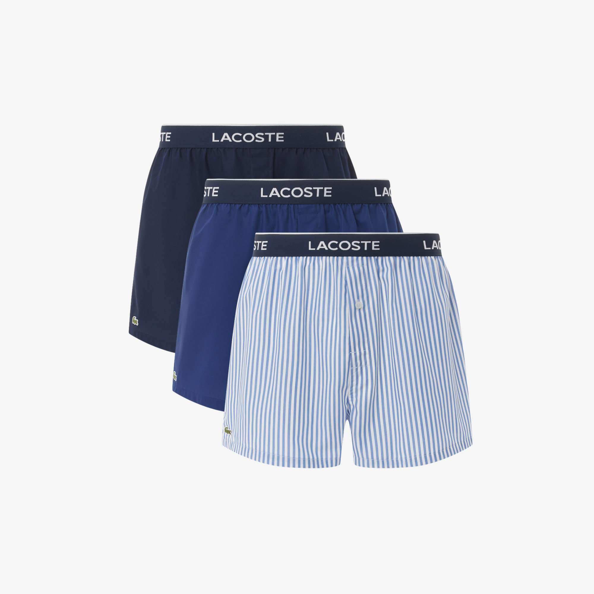 Lacoste Erkek 3'lü Mavi Boxer görsel 5