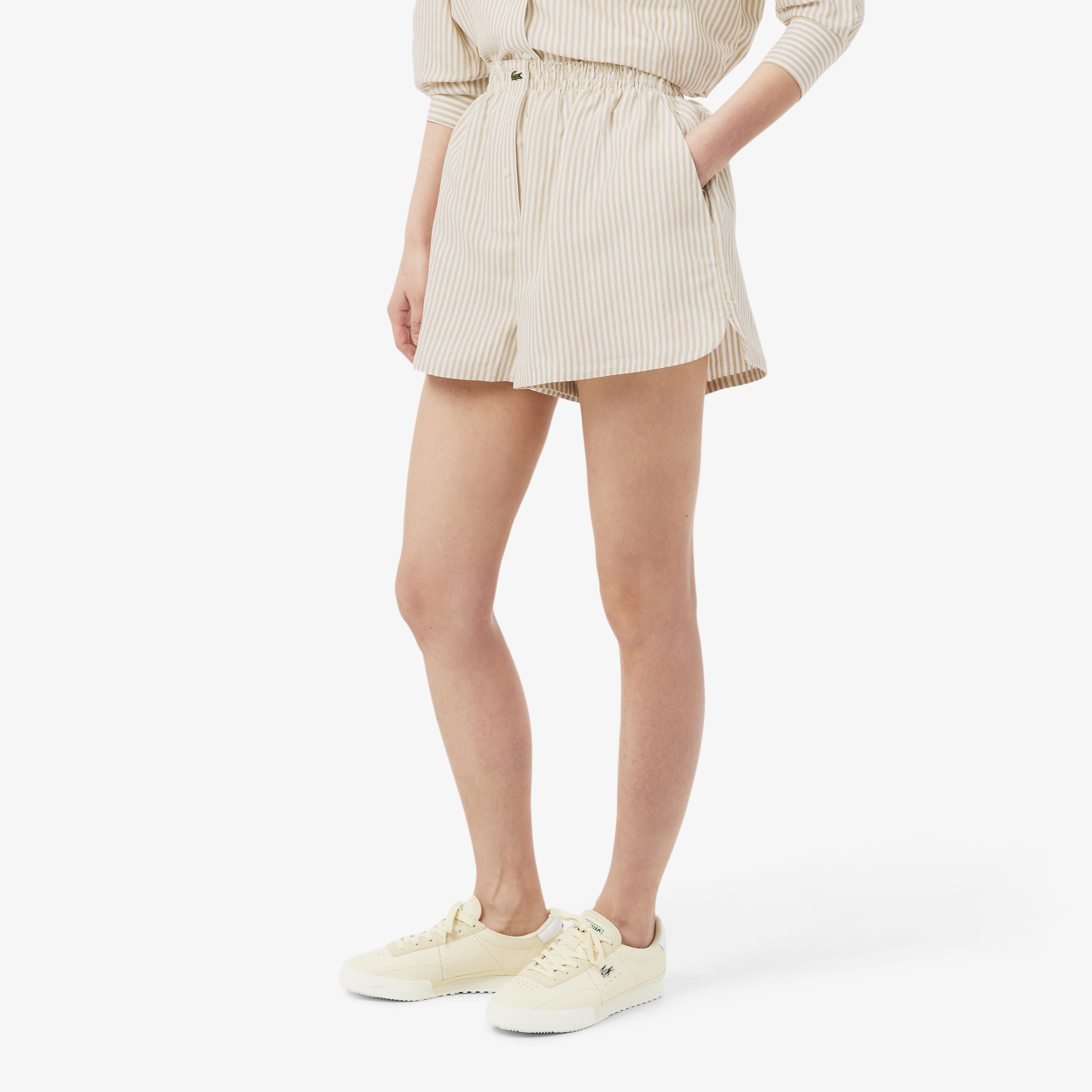 Kadın Oversize Fit Krem Şort