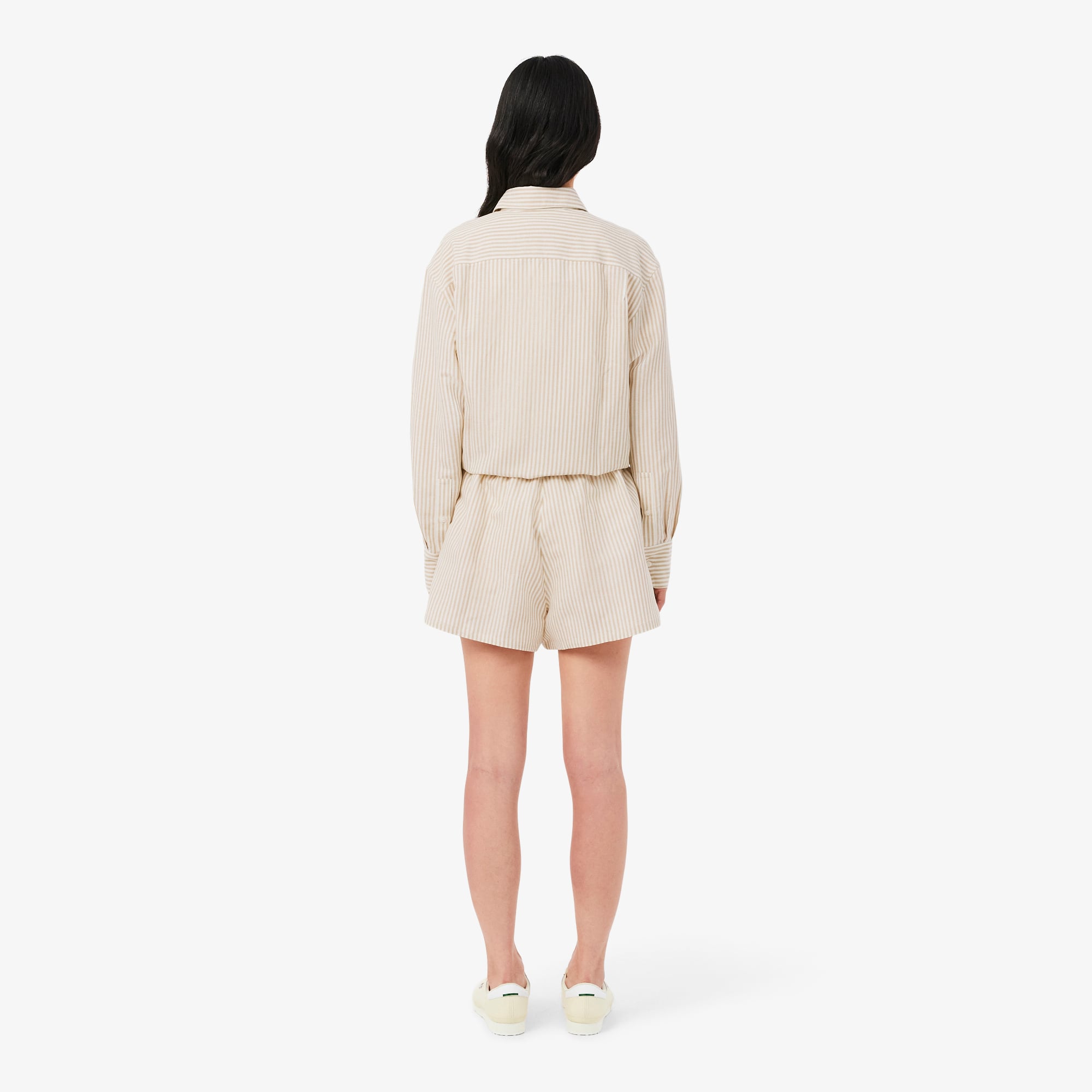 Lacoste Kadın Oversize Fit Krem Şort görsel 3