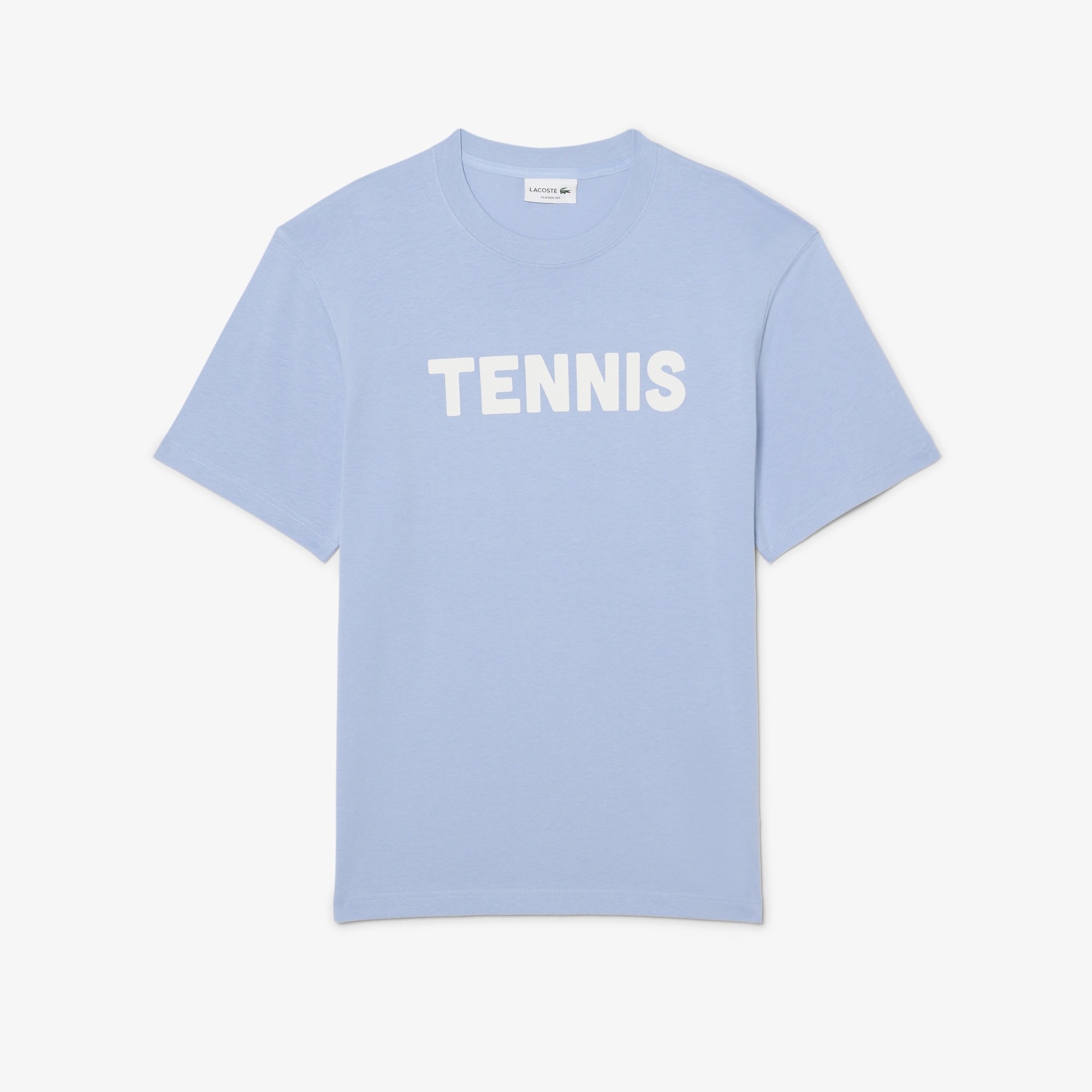 Erkek Classic Fit Bisiklet Yaka Baskılı Mavi T-Shirt
