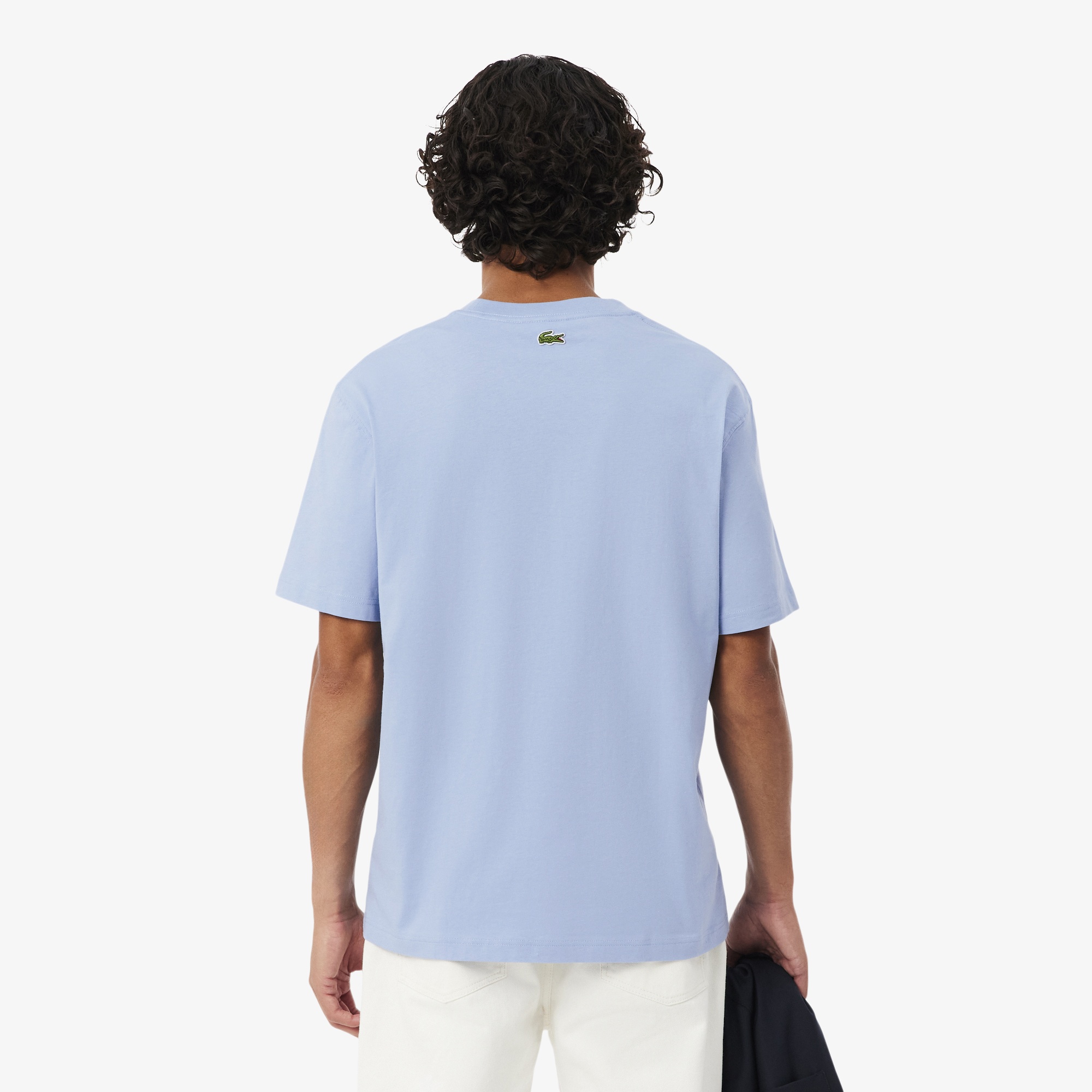 Erkek Classic Fit Bisiklet Yaka Baskılı Mavi T-Shirt