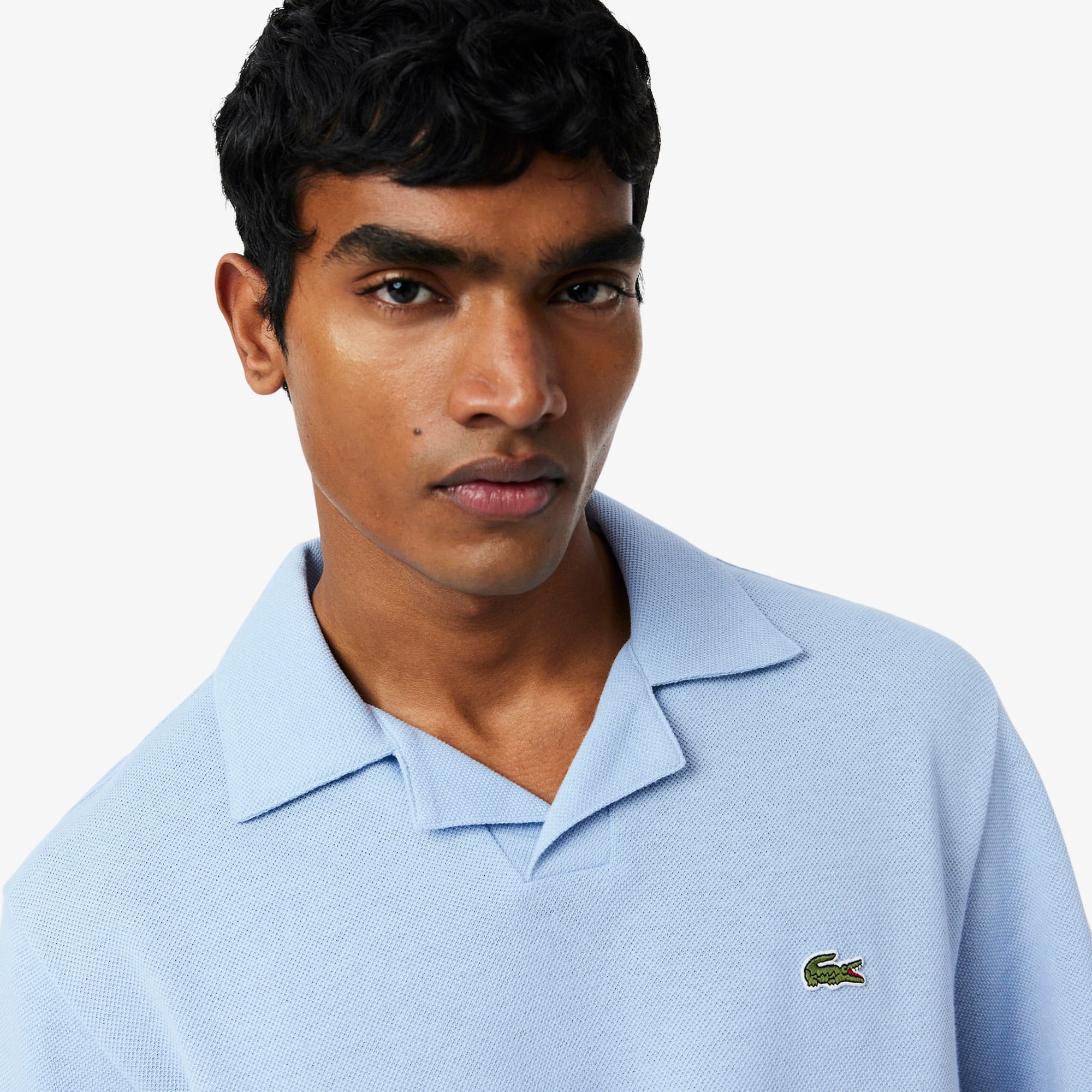 Lacoste Erkek Classic Fit Keten Mavi Polo görsel 2