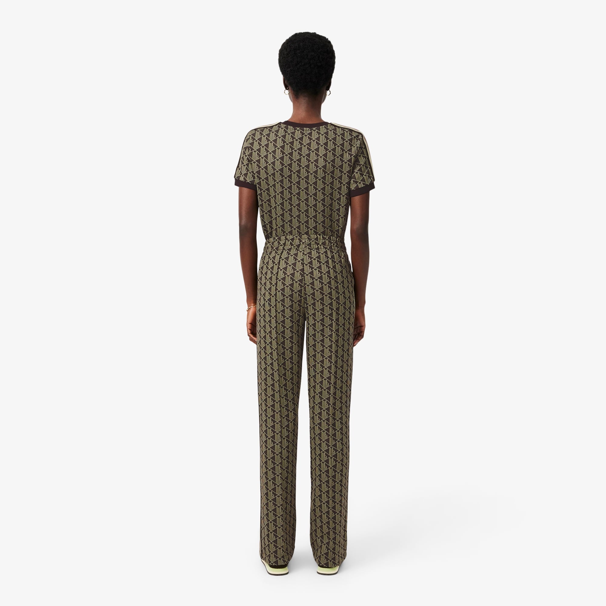 Kadın Flare Fit Monogram Kahverengi Eşofman Altı