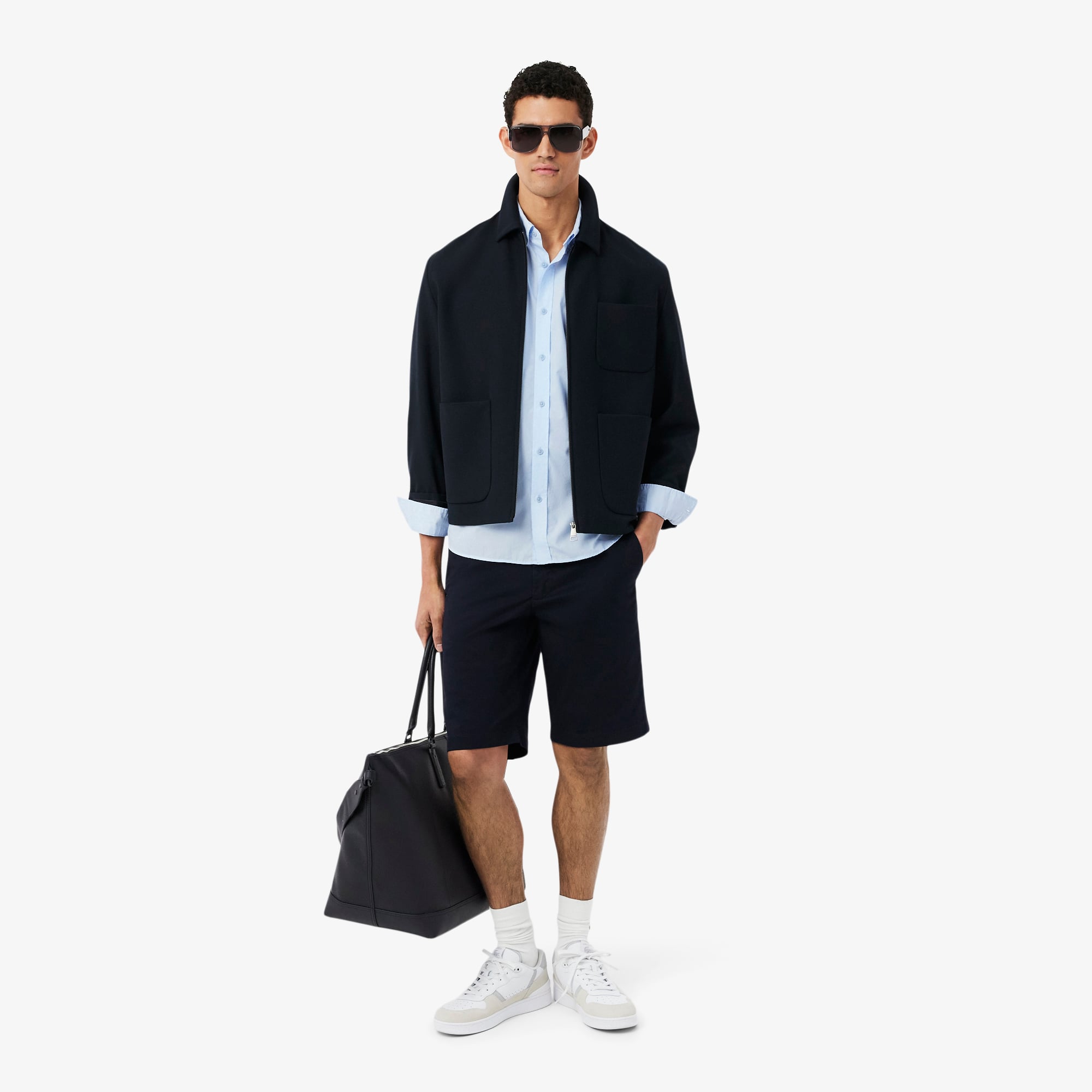 Lacoste Erkek Regular Fit Düğmeli Yaka Mavi Gömlek görsel 4