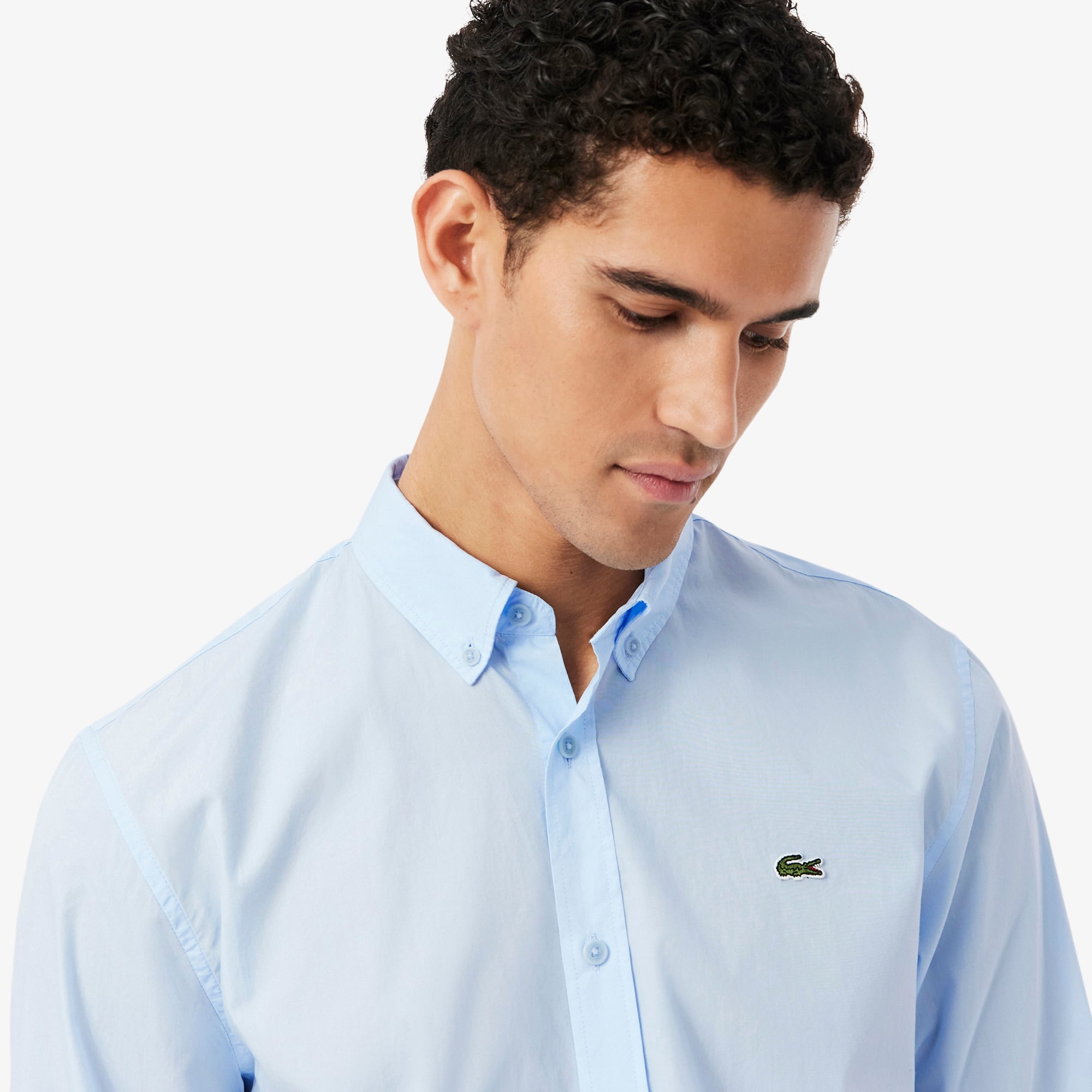 Lacoste Erkek Regular Fit Düğmeli Yaka Mavi Gömlek görsel 2