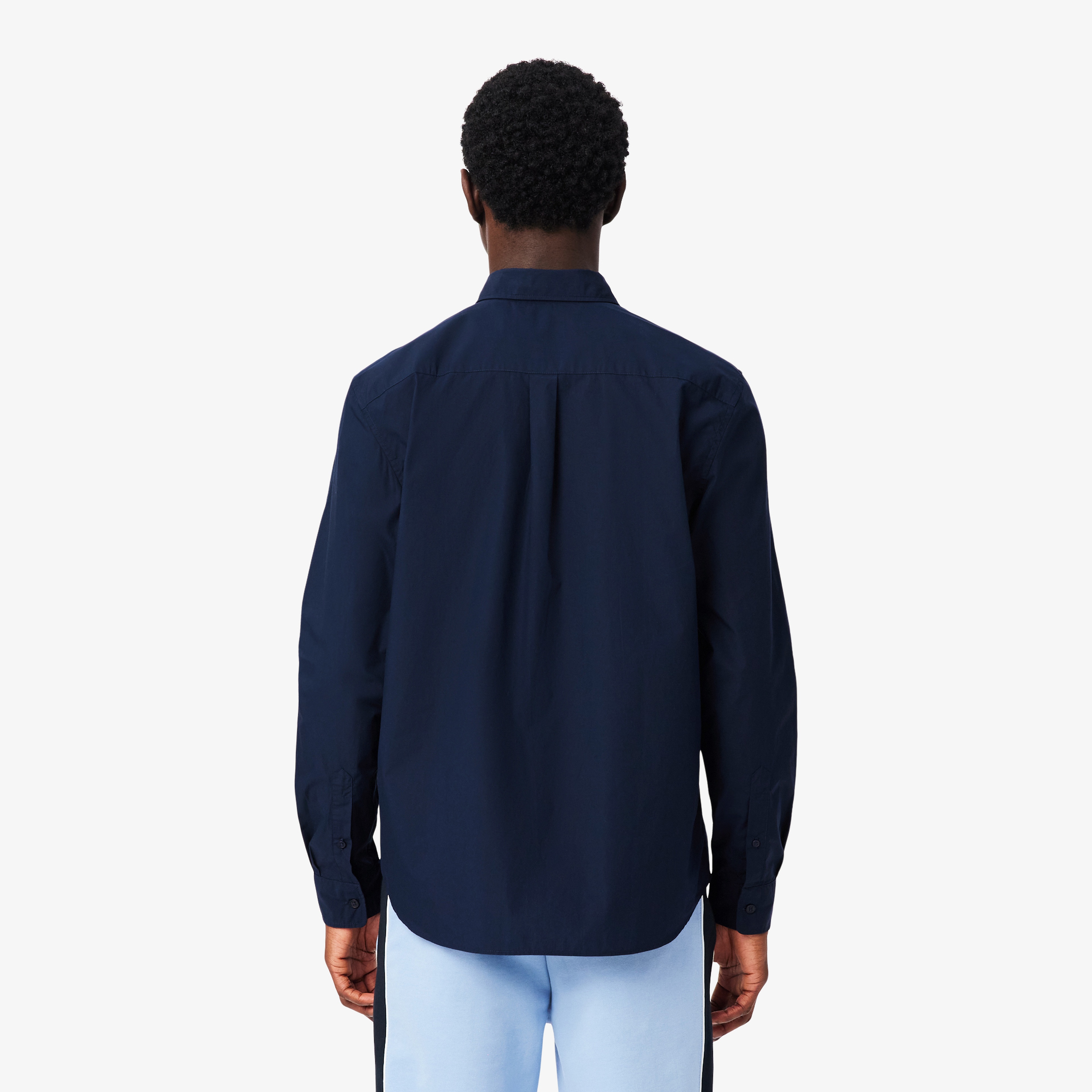 Erkek Regular Fit Düğmeli Yaka Lacivert Gömlek