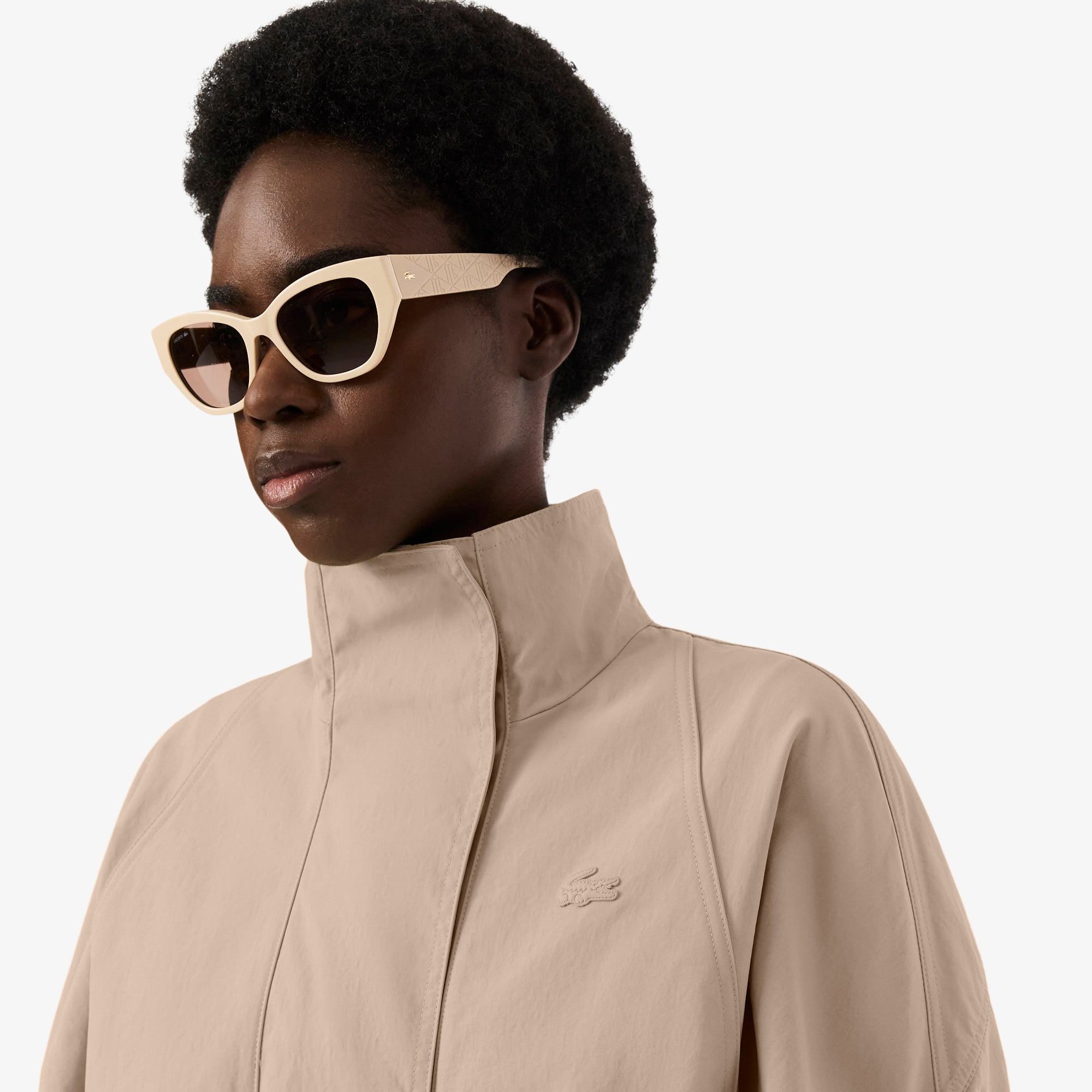 Lacoste Kadın Oversize Fit Bej Ceket görsel 2