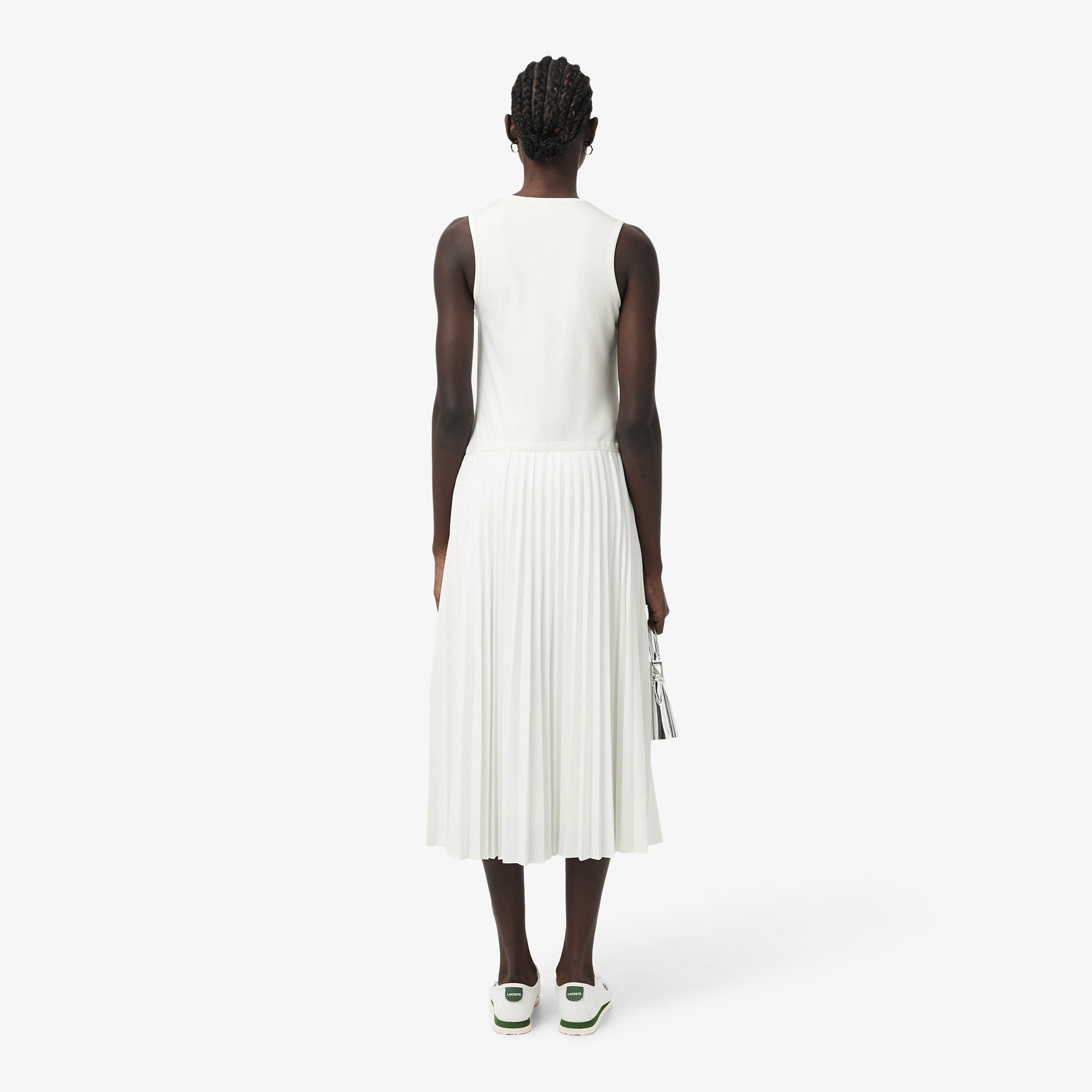 Kadın Regular Fit Kolsuz V Yaka Beyaz Elbise