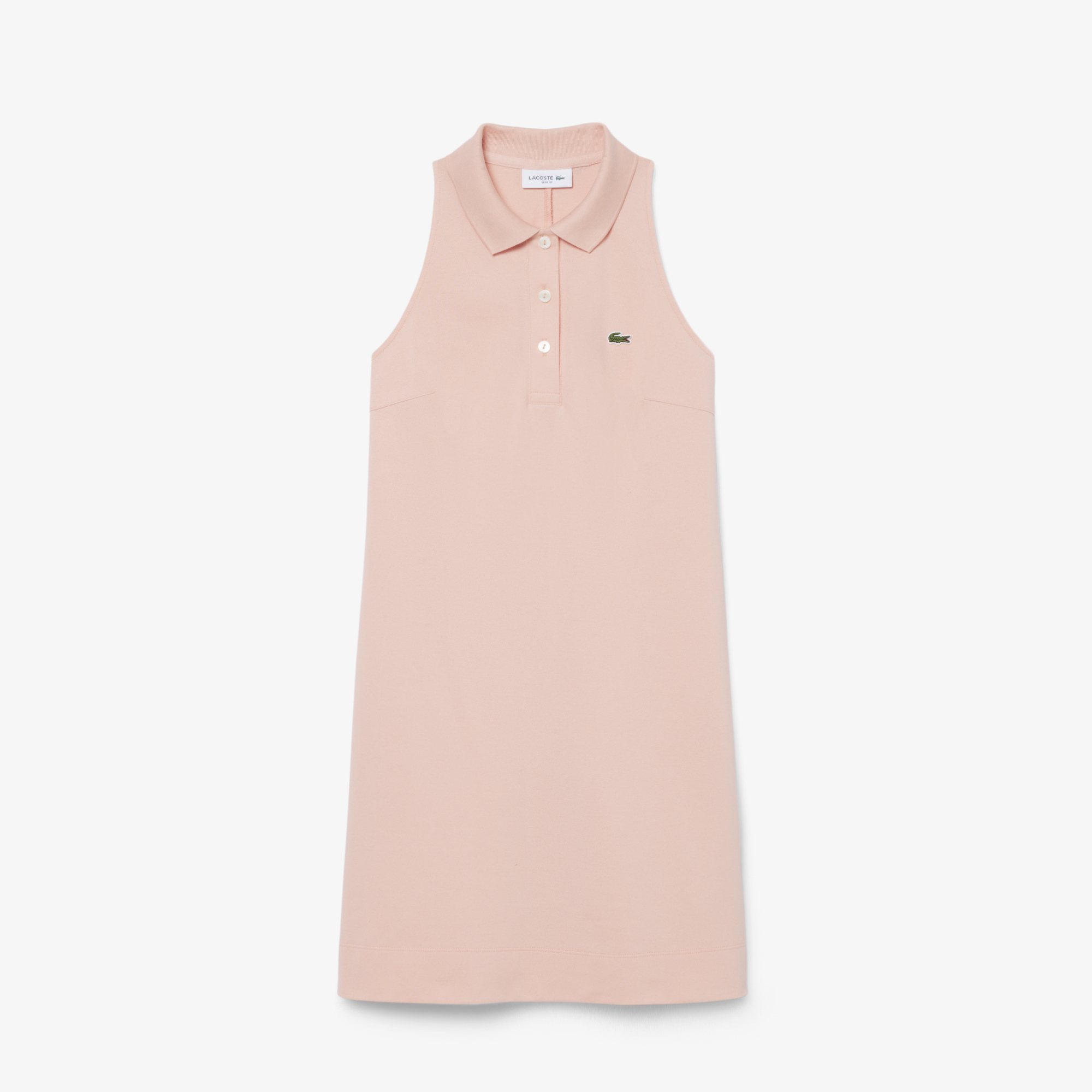 Lacoste Kadın Slim Fit Kolsuz Polo Yaka Pembe Elbise görsel 5