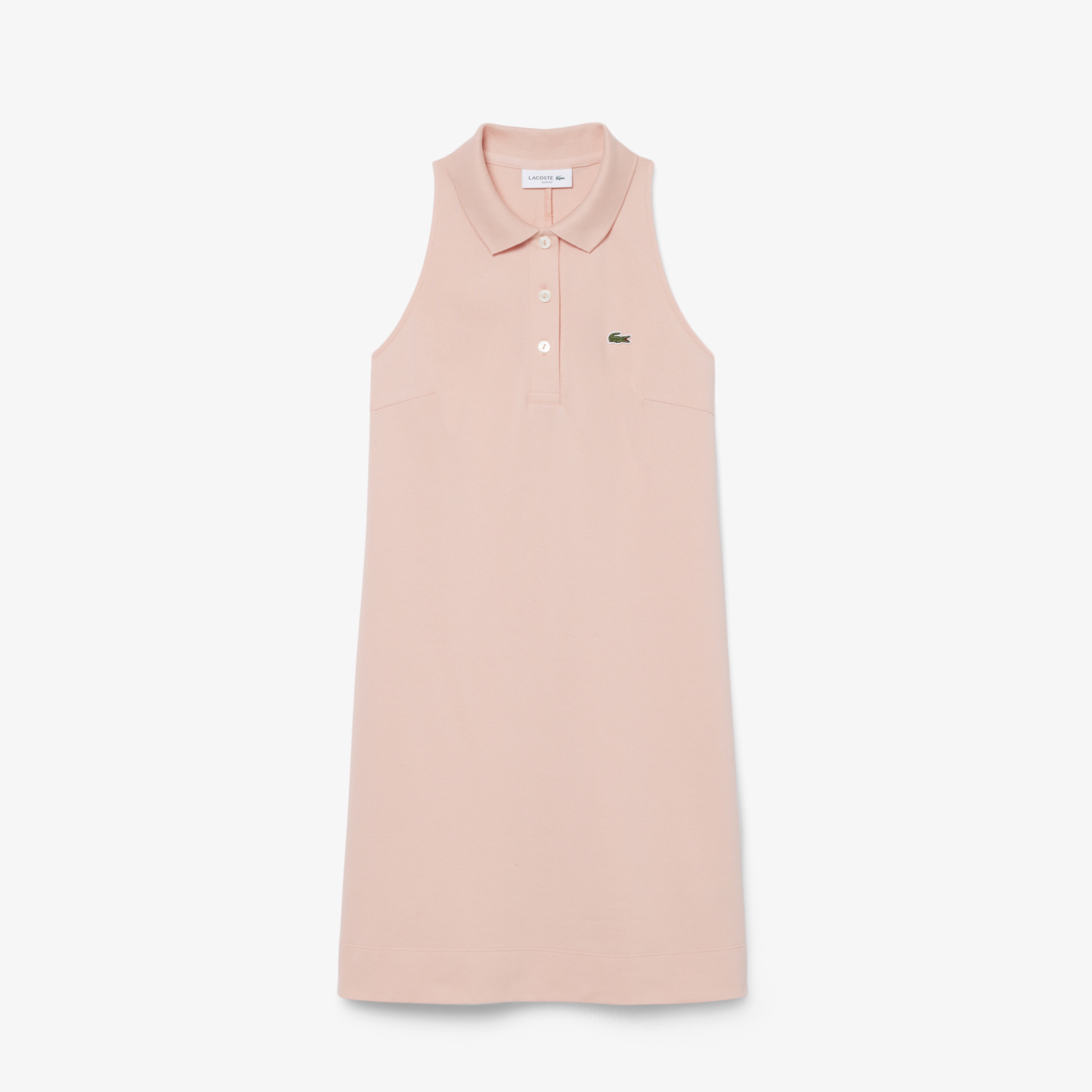 Kadın Slim Fit Kolsuz Polo Yaka Pembe Elbise