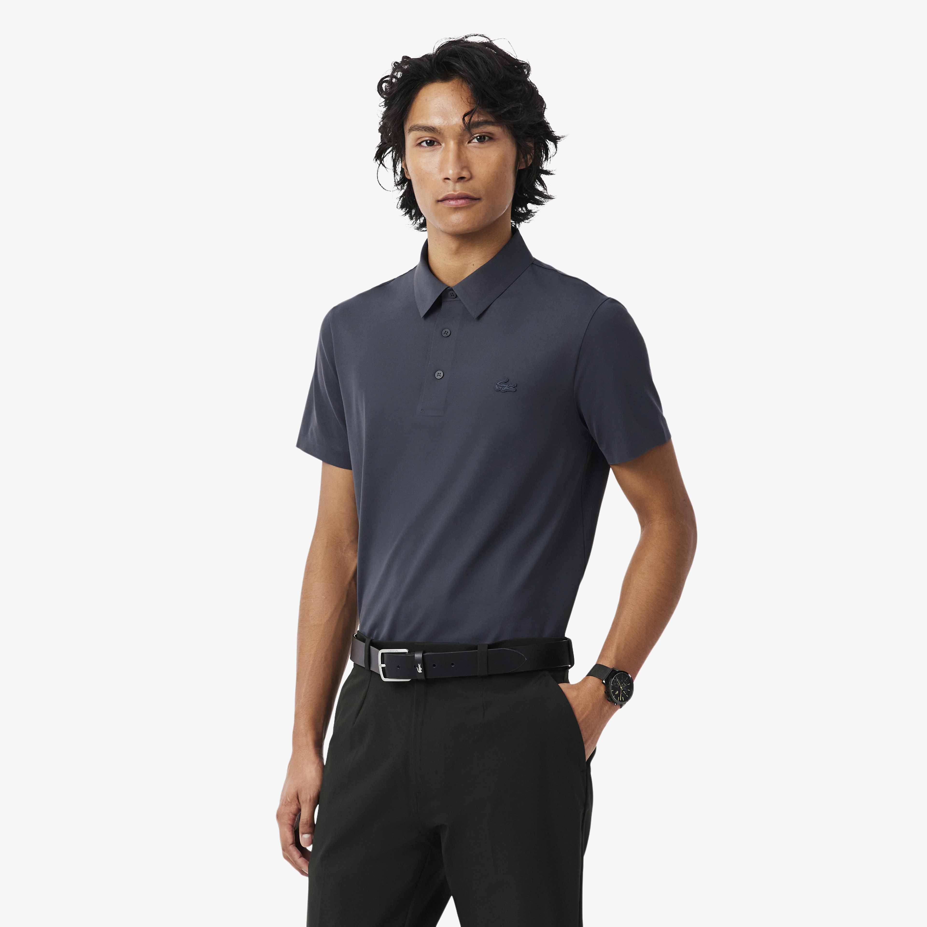 Erkek Regular Fit Koyu Gri Commuter Polo