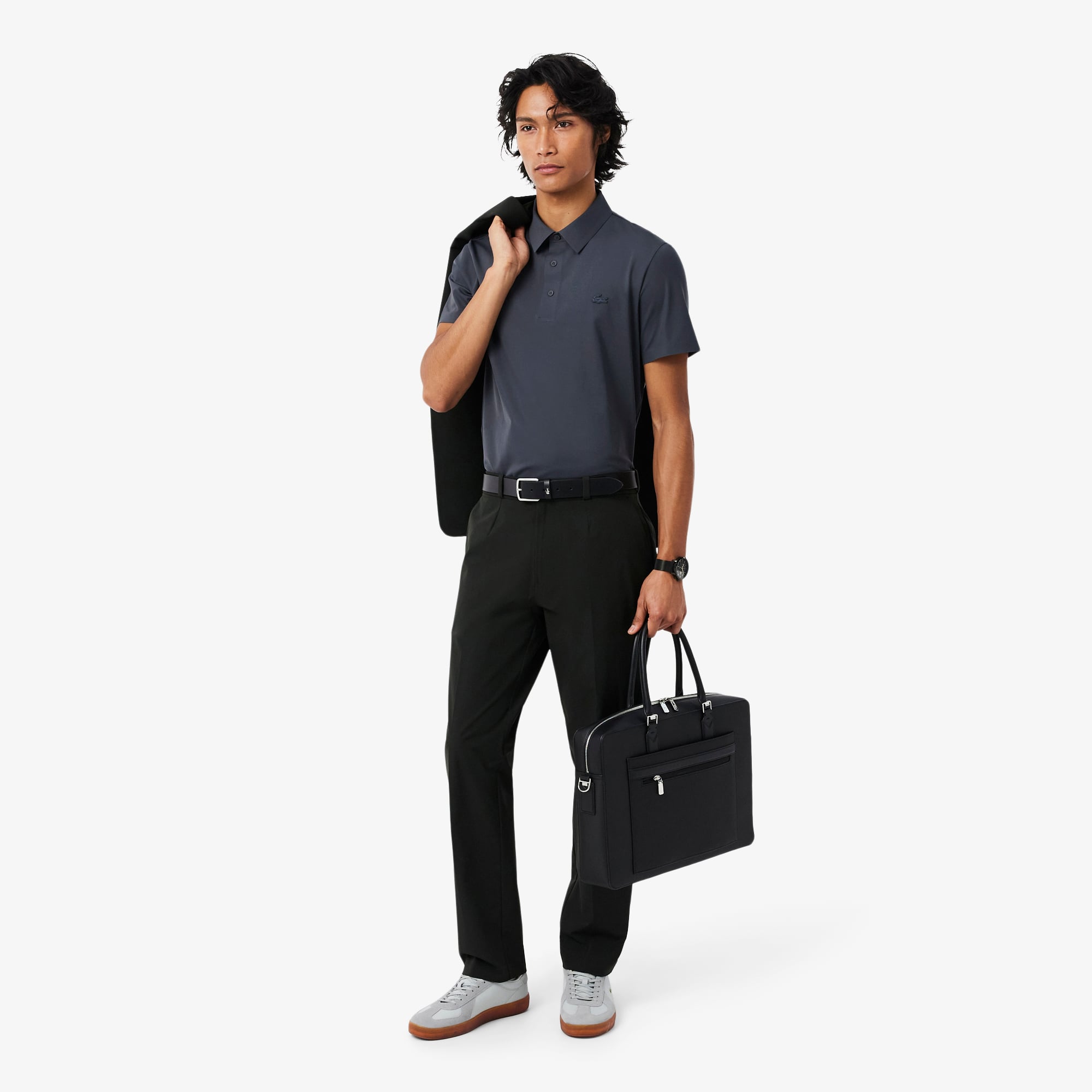 Lacoste Erkek Regular Fit Koyu Gri Commuter Polo görsel 4