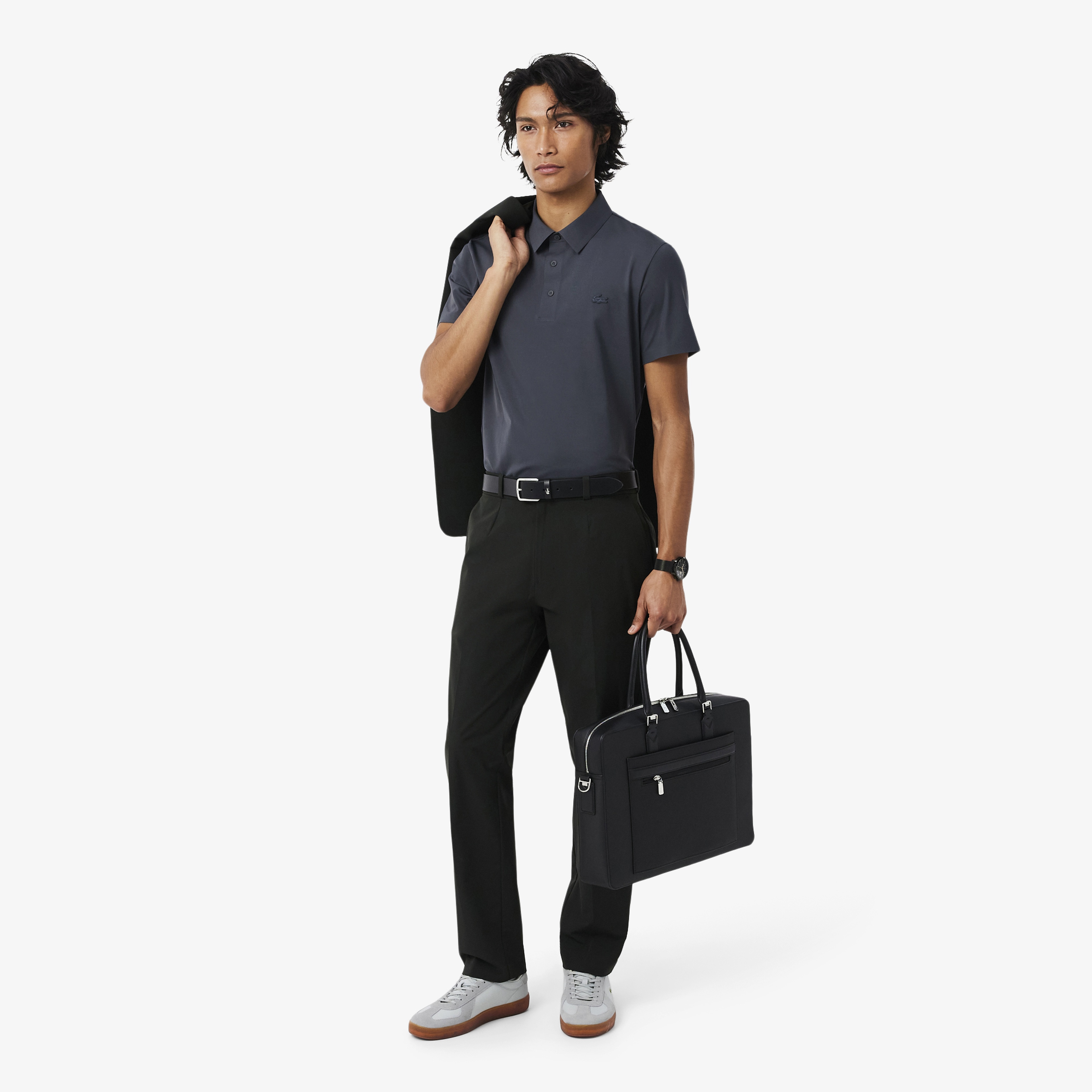 Erkek Regular Fit Koyu Gri Commuter Polo